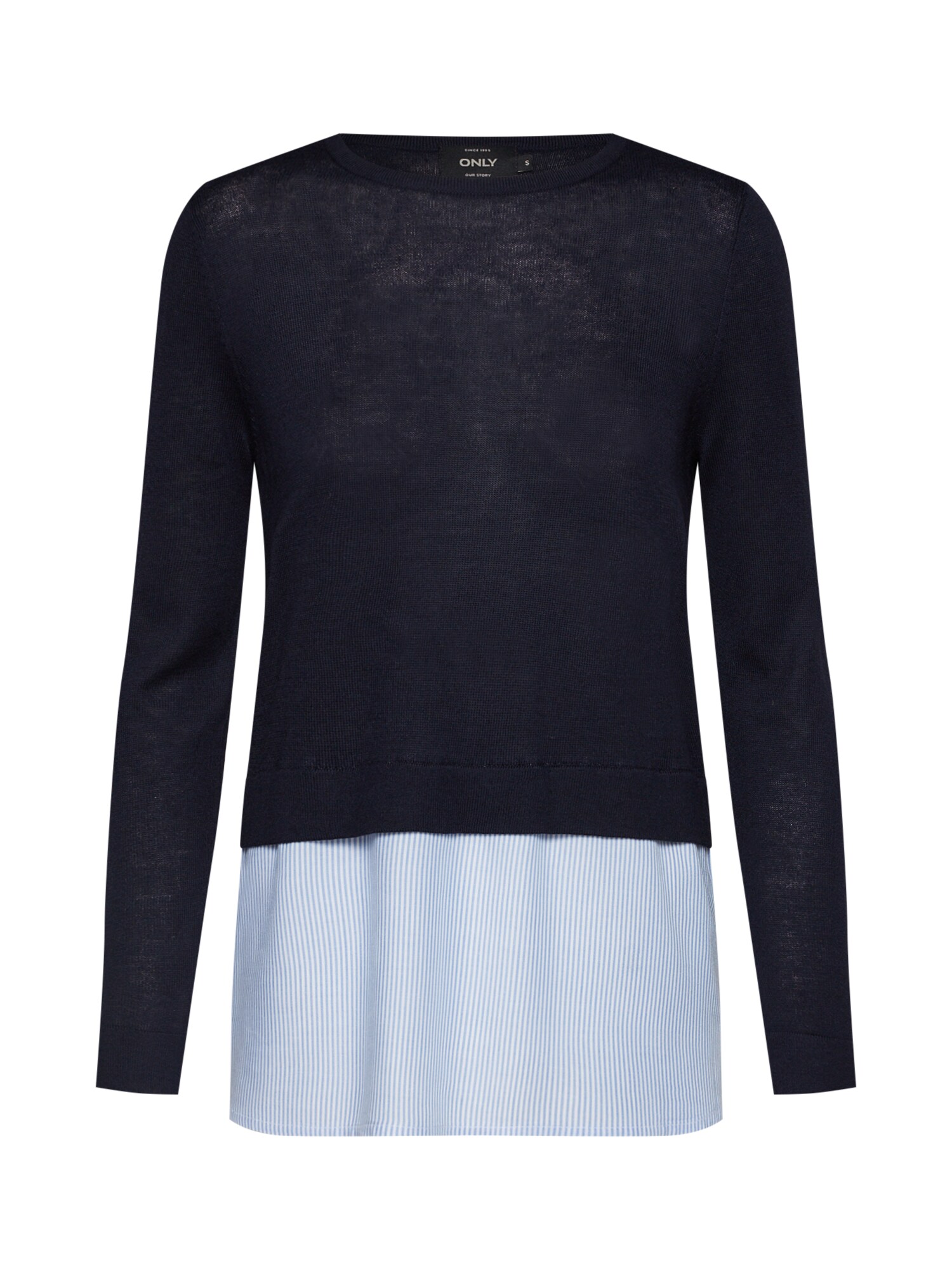 Only Dames Trui New Oxford Blauw Wit only kopen in de aanbieding