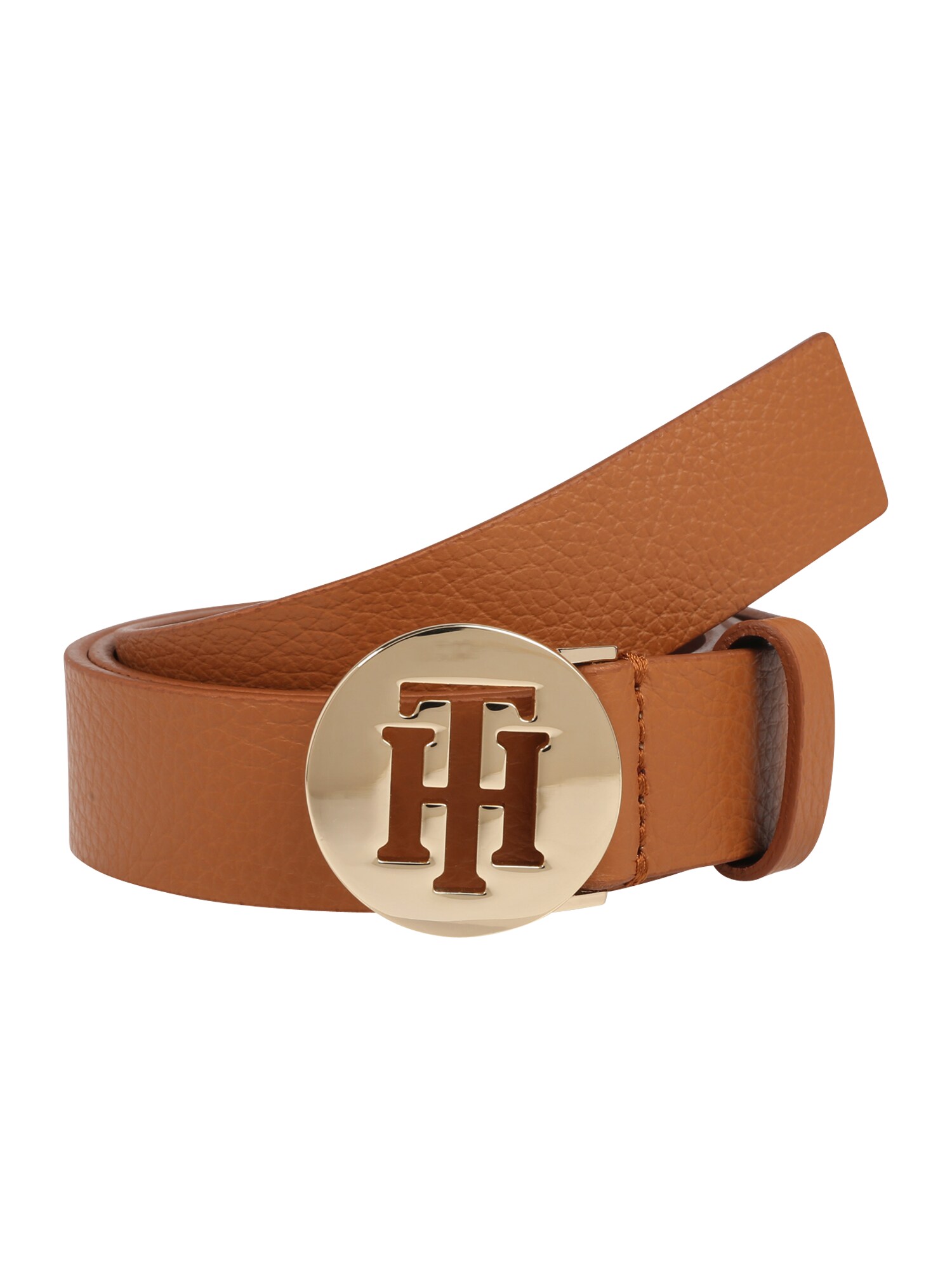 TOMMY HILFIGER Diržas 'Round 3.0'  ruda (konjako) / auksas