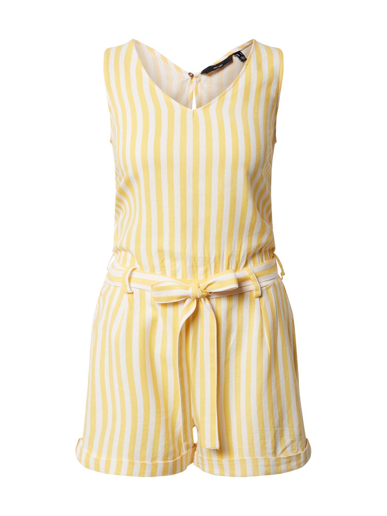 VERO MODA Kombinezono tipo kostiumas 'VMHELENMILO SL PLAYSUIT STRIPE WVN'  balta / geltona