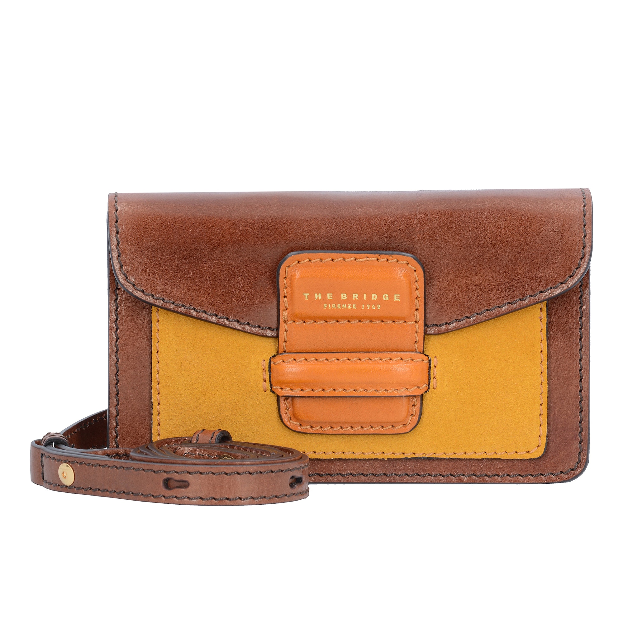 The Bridge Dames Schoudertas Bruin Cognac the bridge kopen in de aanbieding