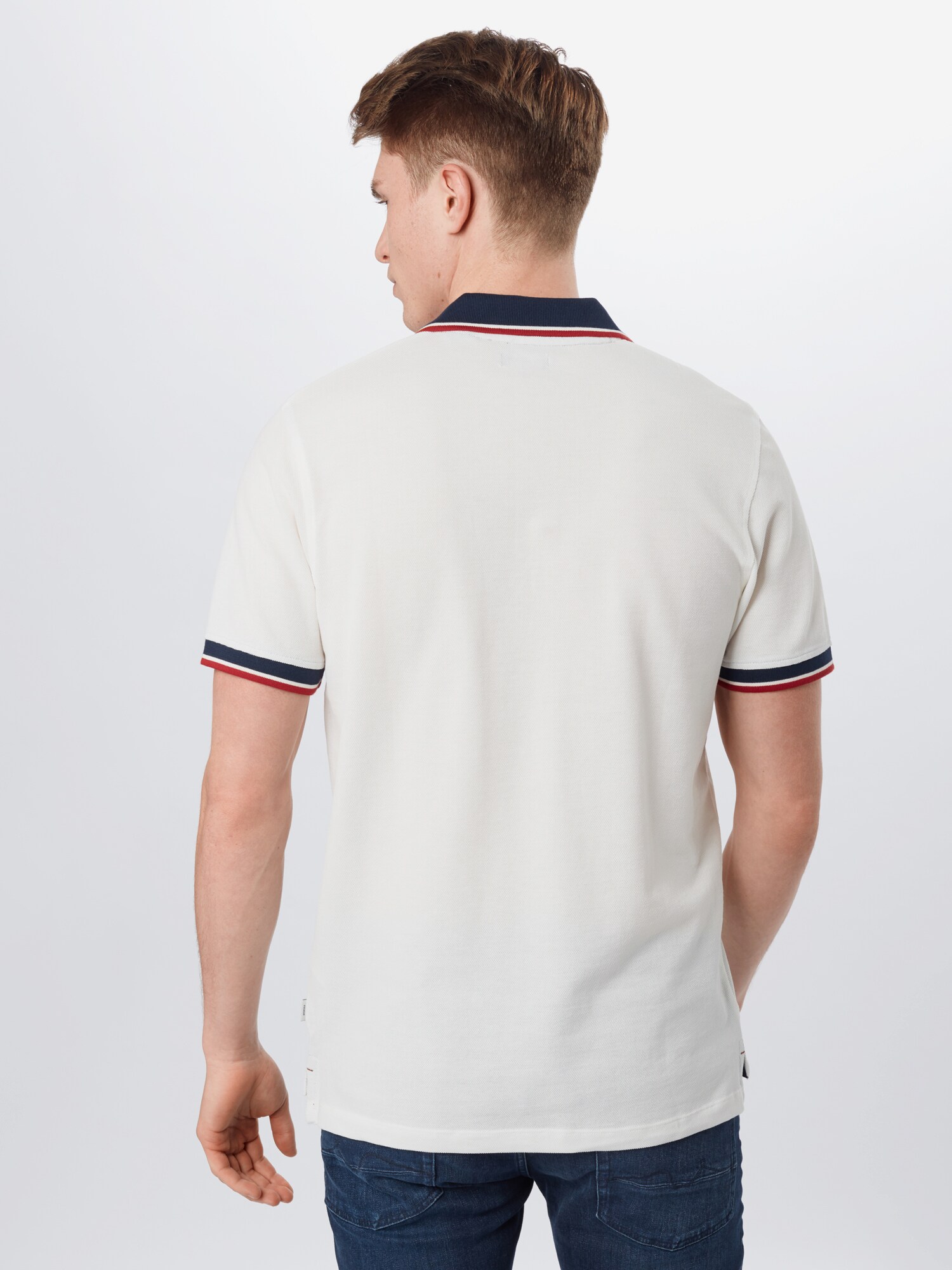 JACK & JONES Tričko 'Bluwin' námornícka modrá / červená / biela (obrázok 3)