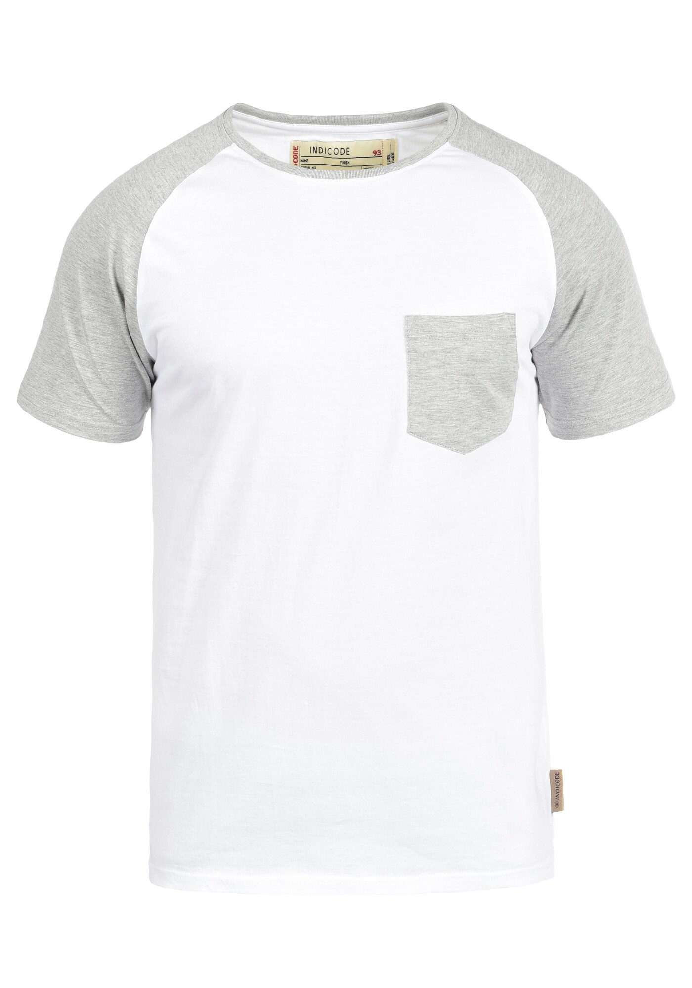 INDICODE JEANS Camiseta 'Gresham'  gris moteado / blanco