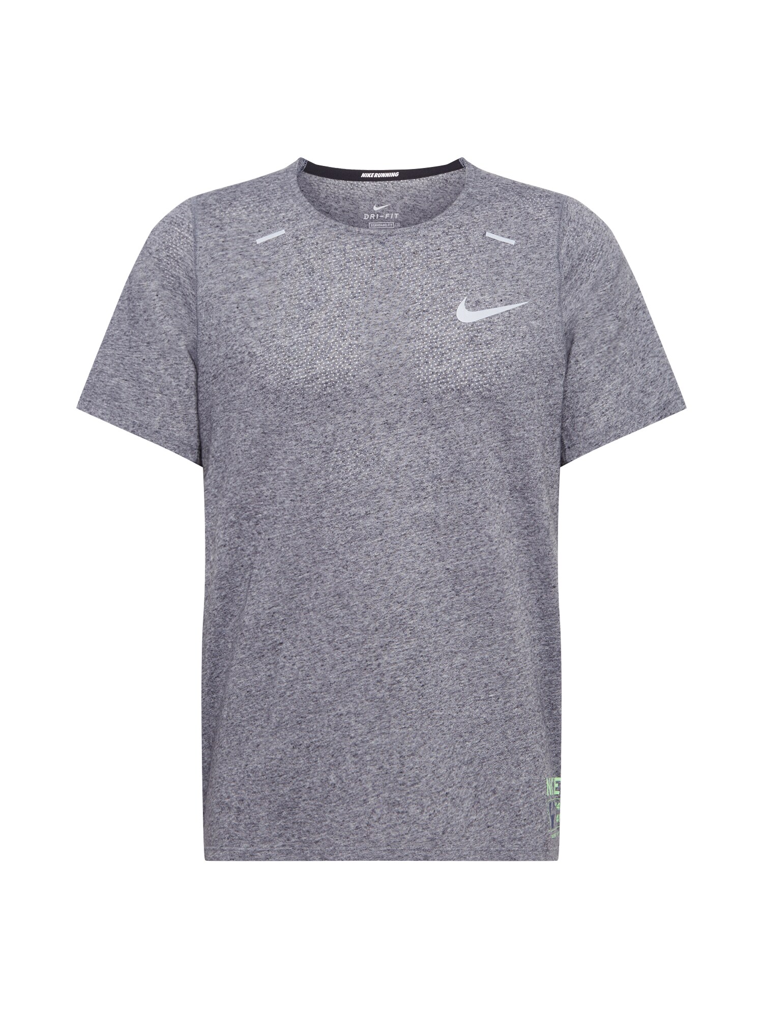 NIKE Sportiniai marškinėliai 'Rise 365'  margai pilka / mėlyna / neoninė žalia