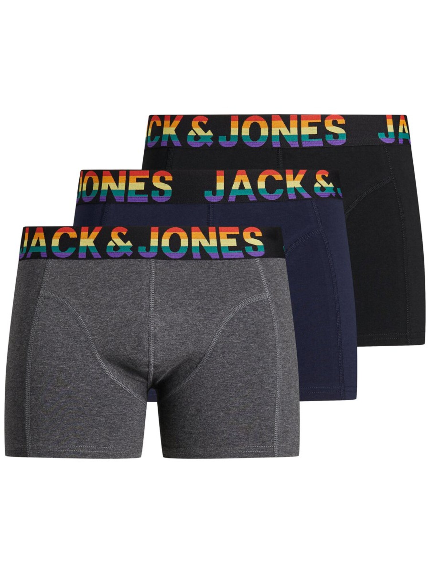 Jack And Jones Heren Boxershorts Nachtblauw Grijs Zwart jack and jones kopen in de aanbieding