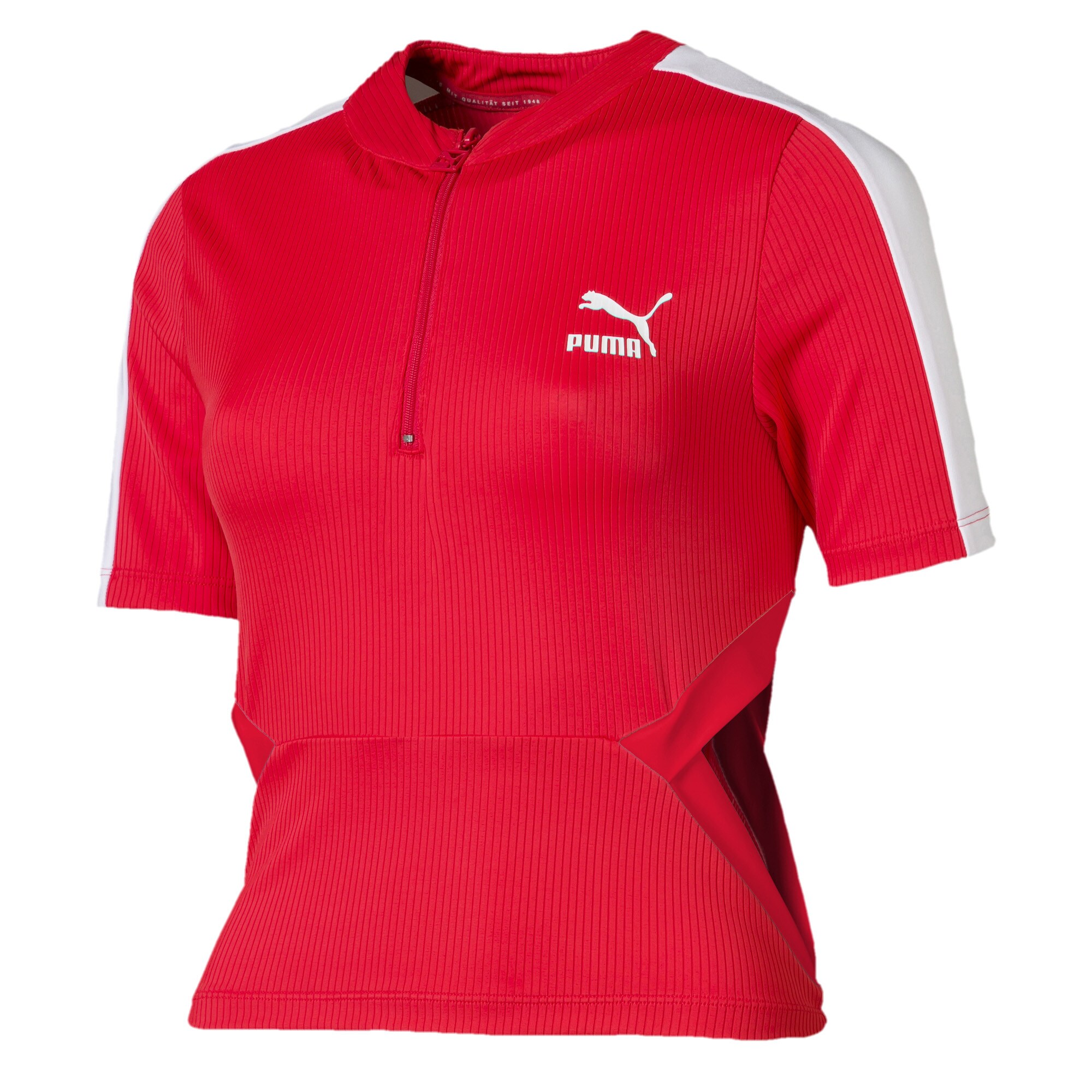 Puma Dames Functioneel Shirt Rood Wit puma kopen in de aanbieding