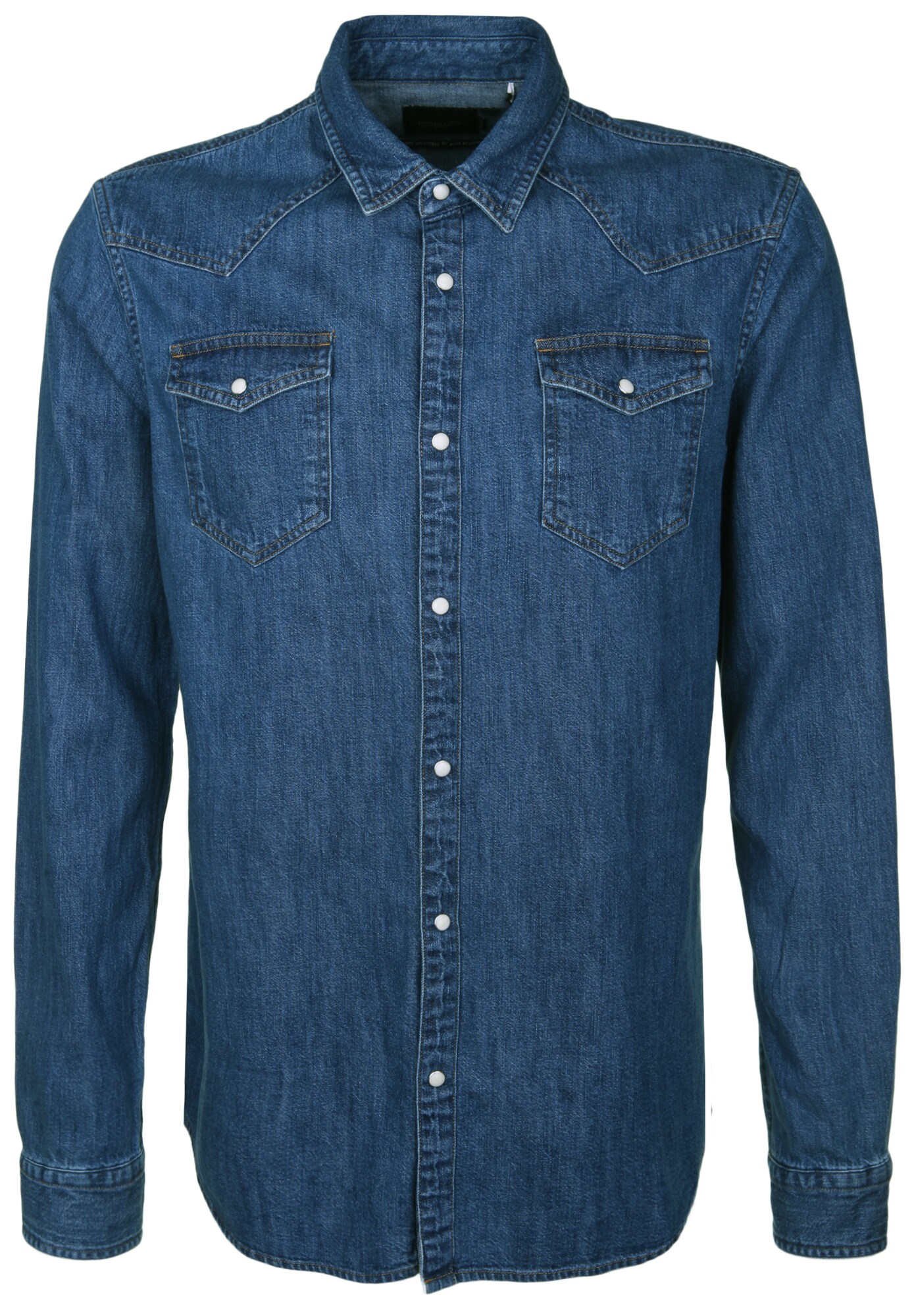 Scotch Soda Heren Overhemd Blauw Denim scotch soda kopen in de aanbieding