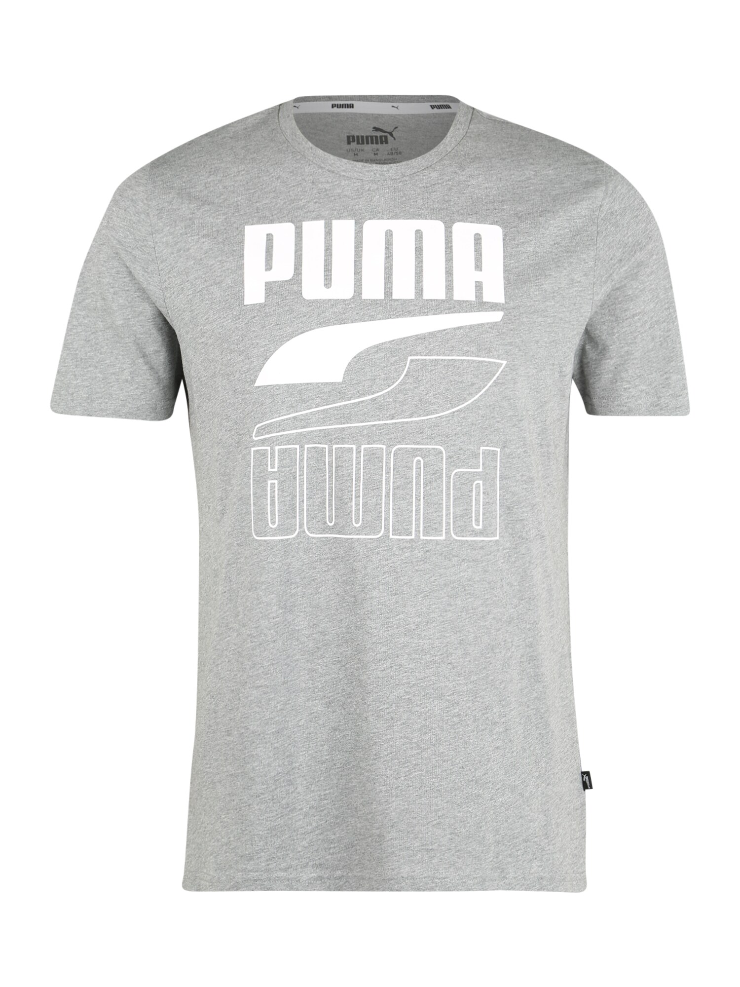 PUMA Sportiniai marškinėliai 'Rebel'  margai pilka / balta