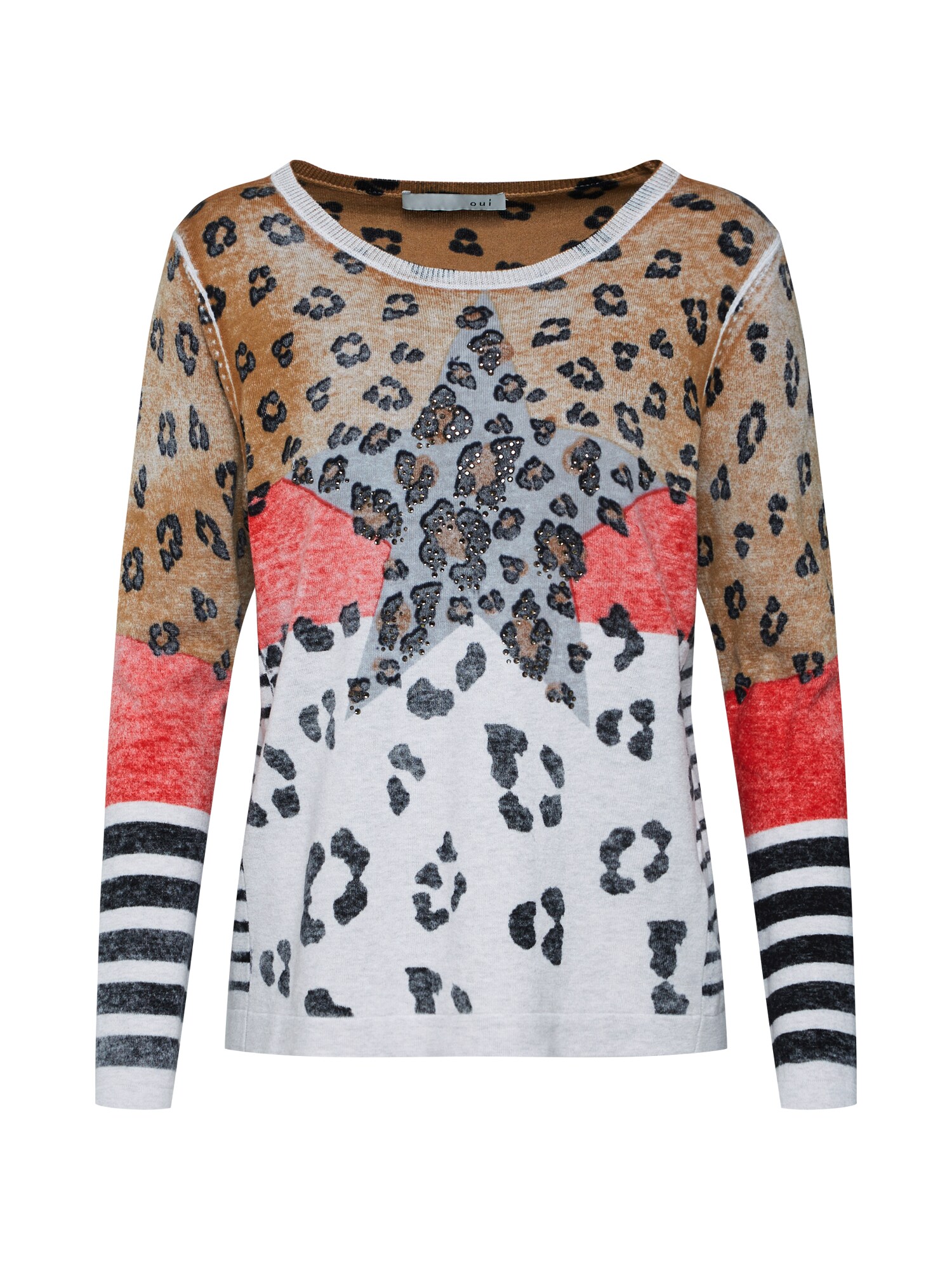 Oui Dames Trui Camel Rood oui kopen in de aanbieding