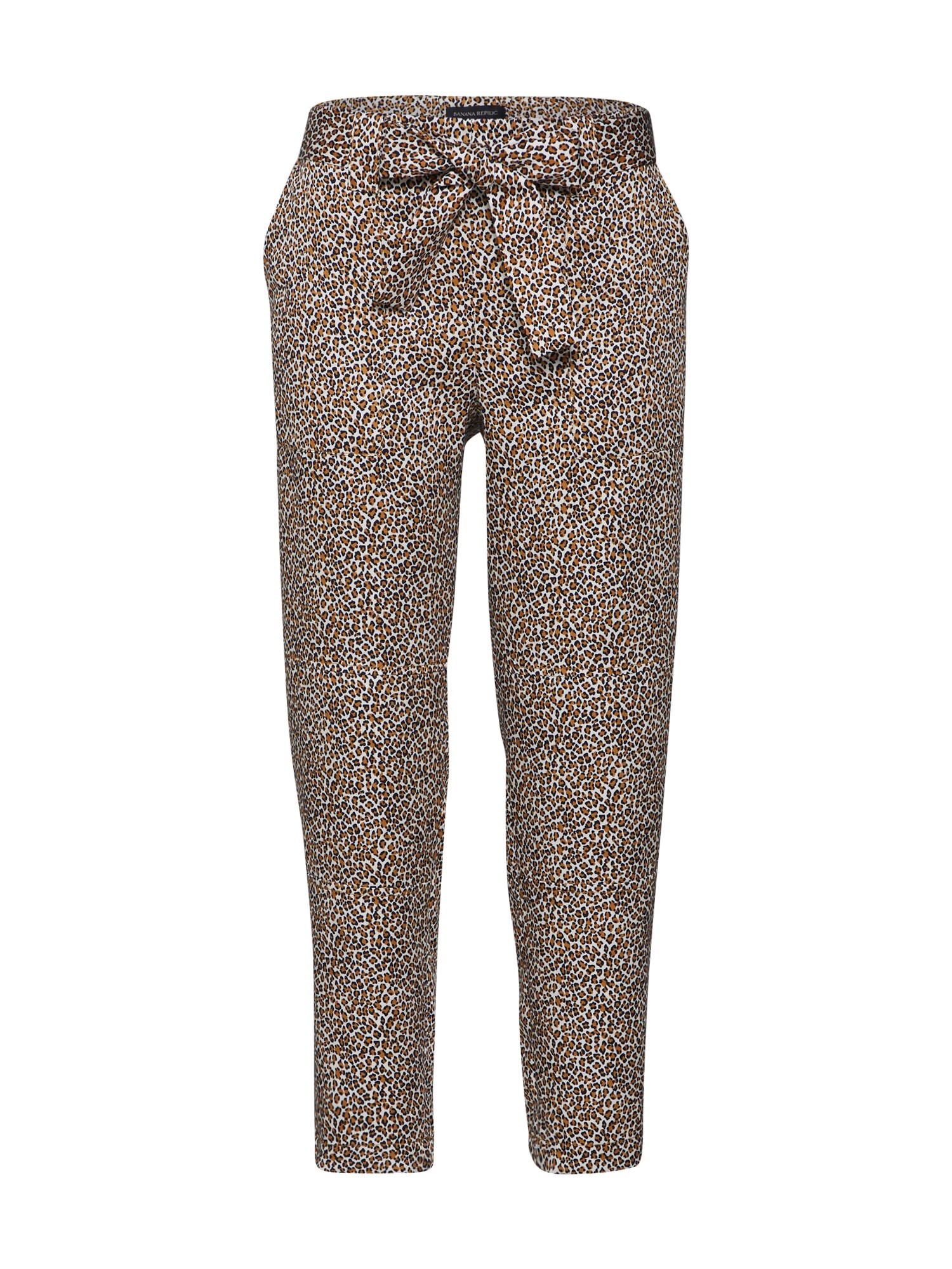 Banana Republic Kelnės 'UTILITY STRAIGHT WAIST TENCEL LEOPARD'  juoda / ruda