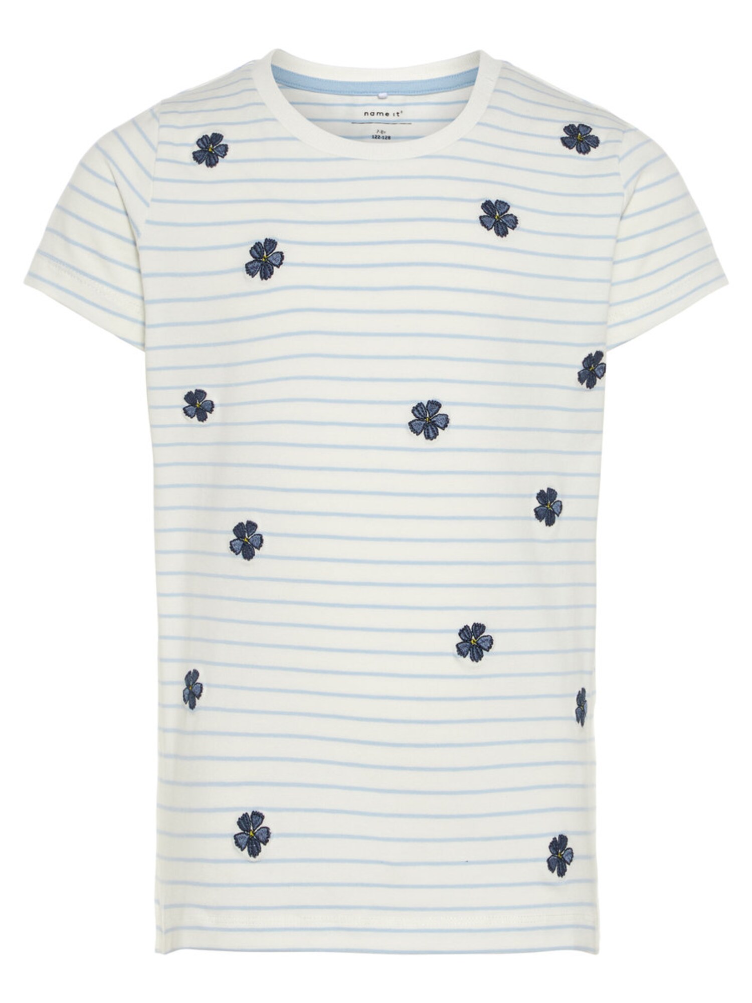 Name It Meisjes Shirt Duifblauw Lichtblauw Natuurwit name it kopen in de aanbieding