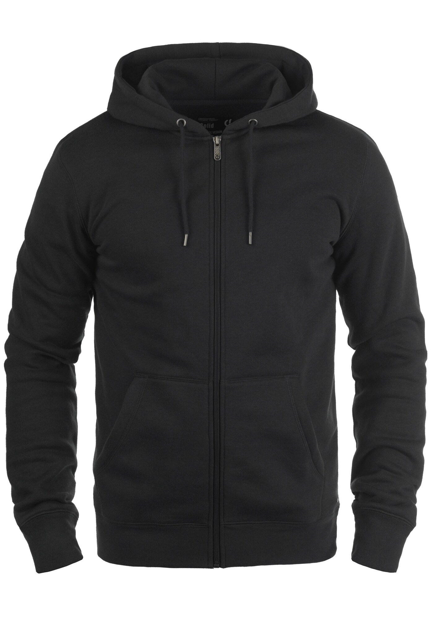 !Solid Sudadera con cremallera 'Berti'  negro
