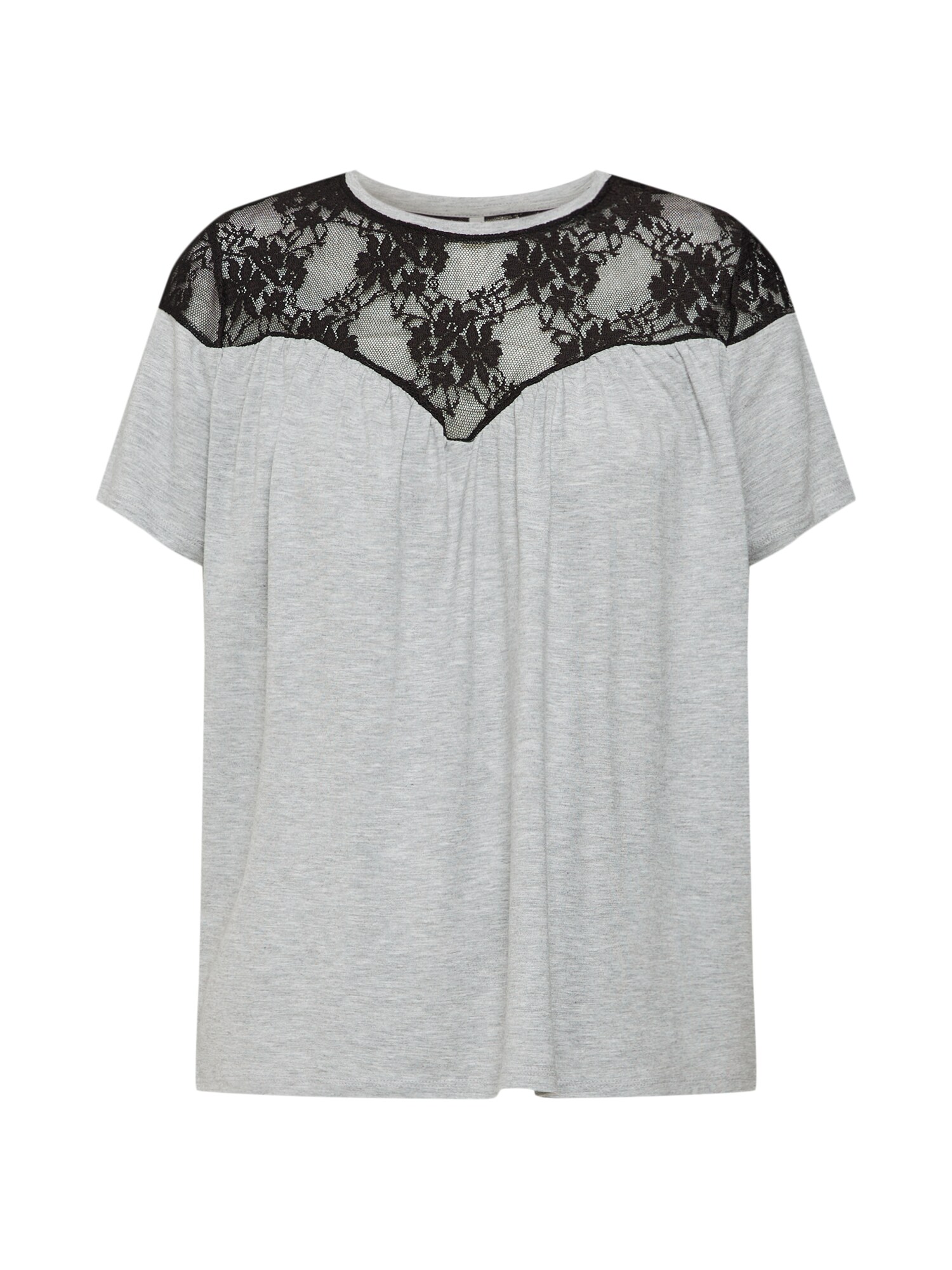 ONLY Marškinėliai 'onlNEWMOSTER S/S TOP JRS'  šviesiai pilka / juoda