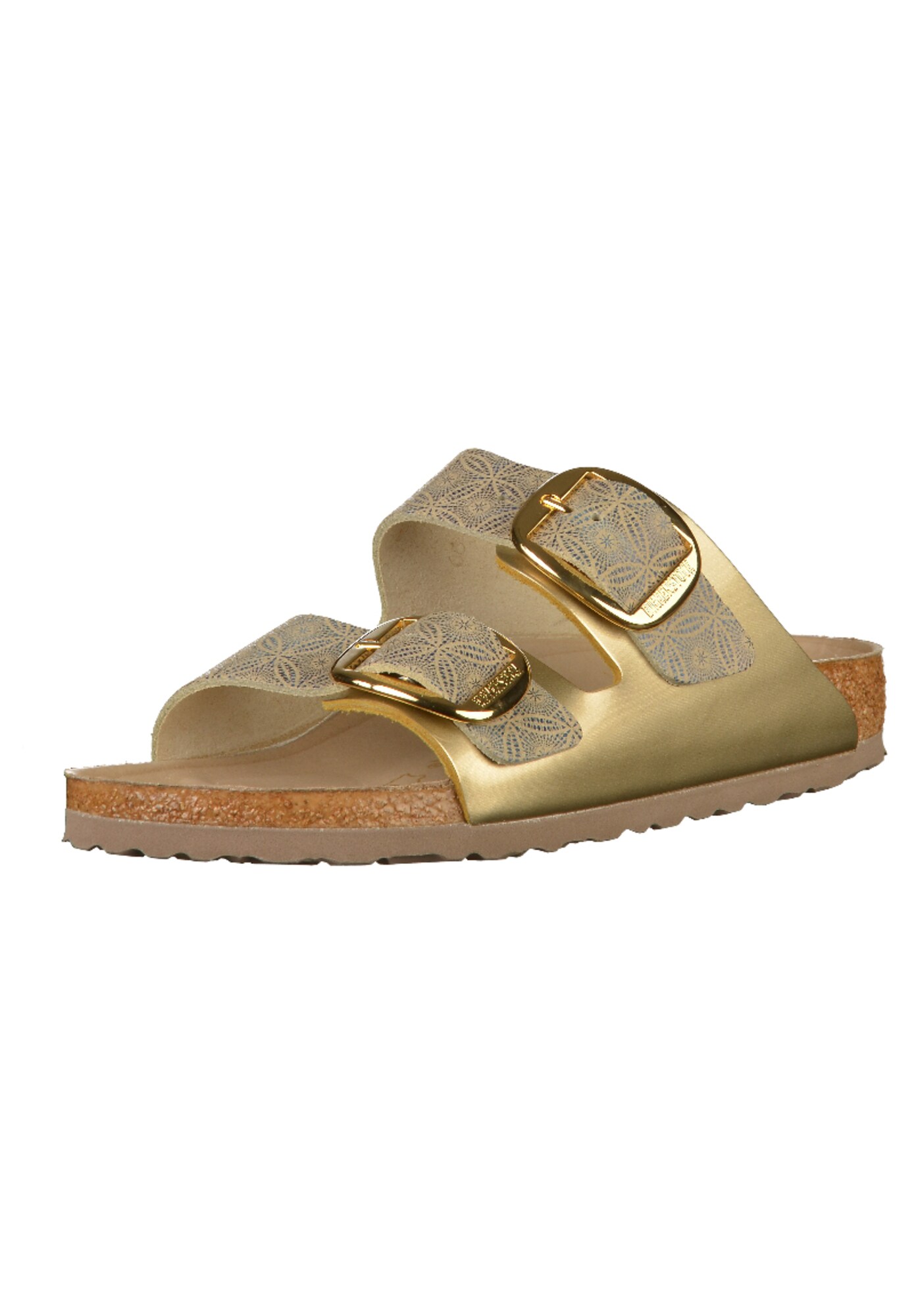 Birkenstock Dames Muiltjes Lichtbeige Blauw Goud birkenstock kopen in de aanbieding