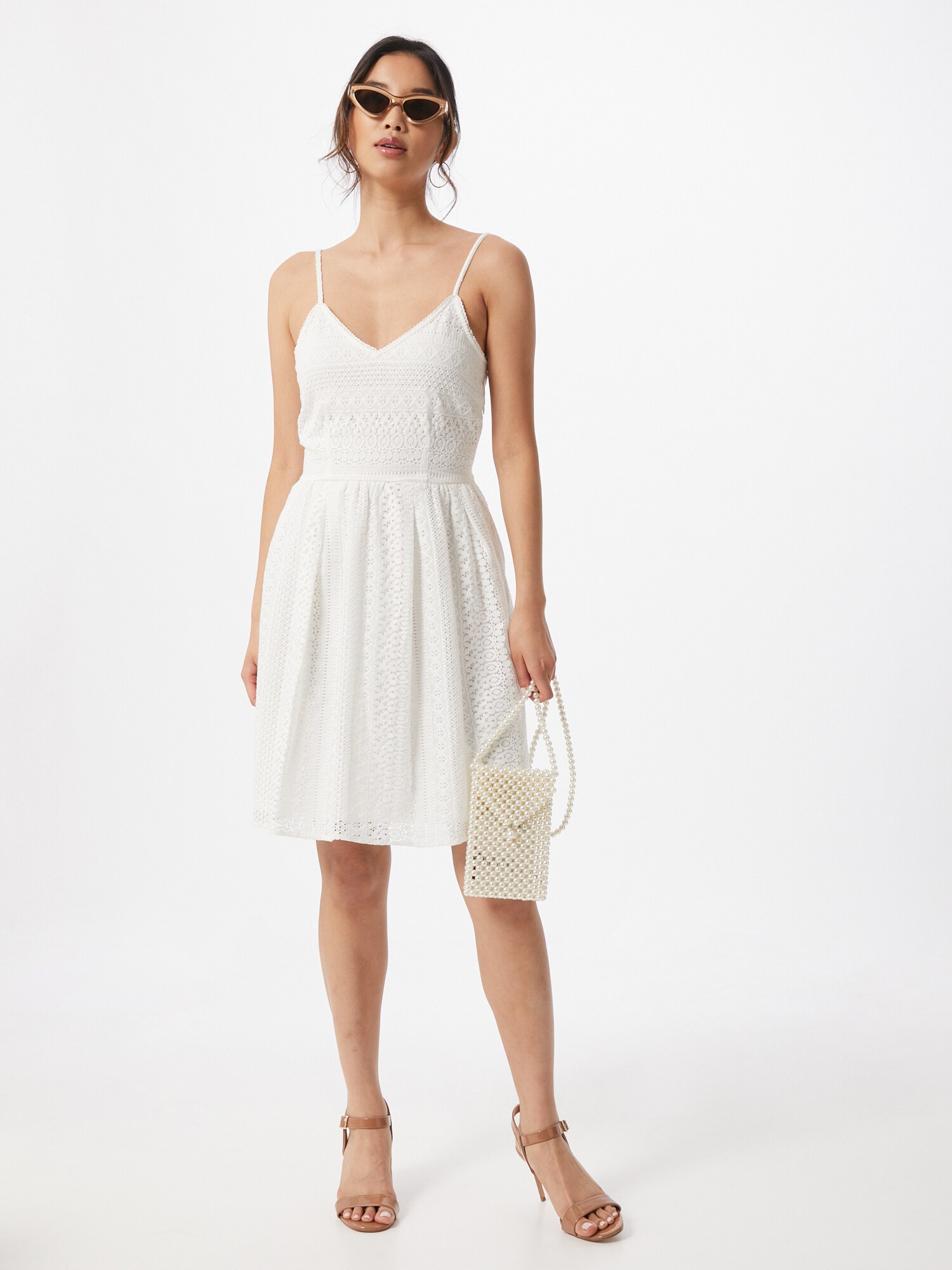 VERO MODA Šaty 'Honey' šedobiela (obrázok 4)