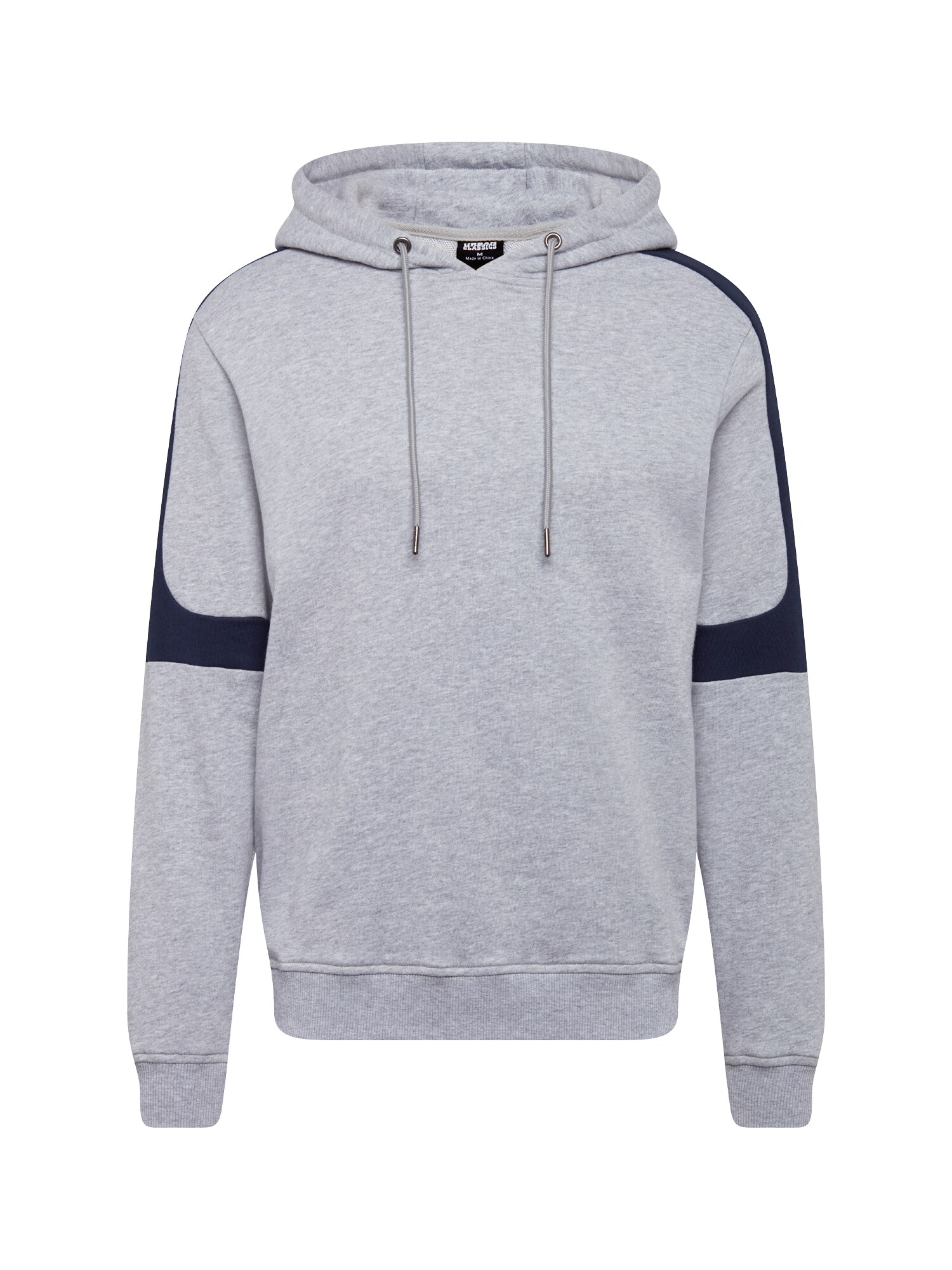 Urban Classics Heren Sweatshirt Terry Panel Grijs Zwart urban classics kopen in de aanbieding