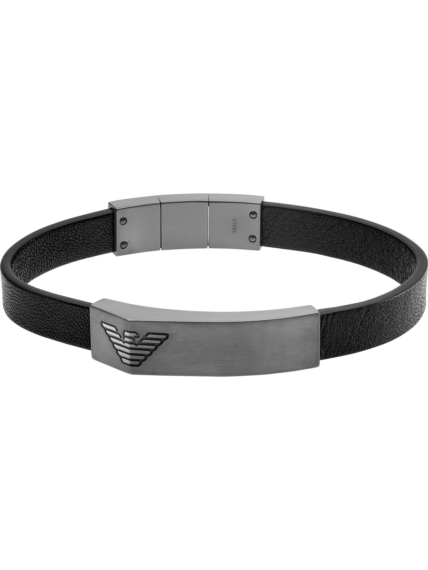 Emporio Armani Herrenarmband grau / schwarz