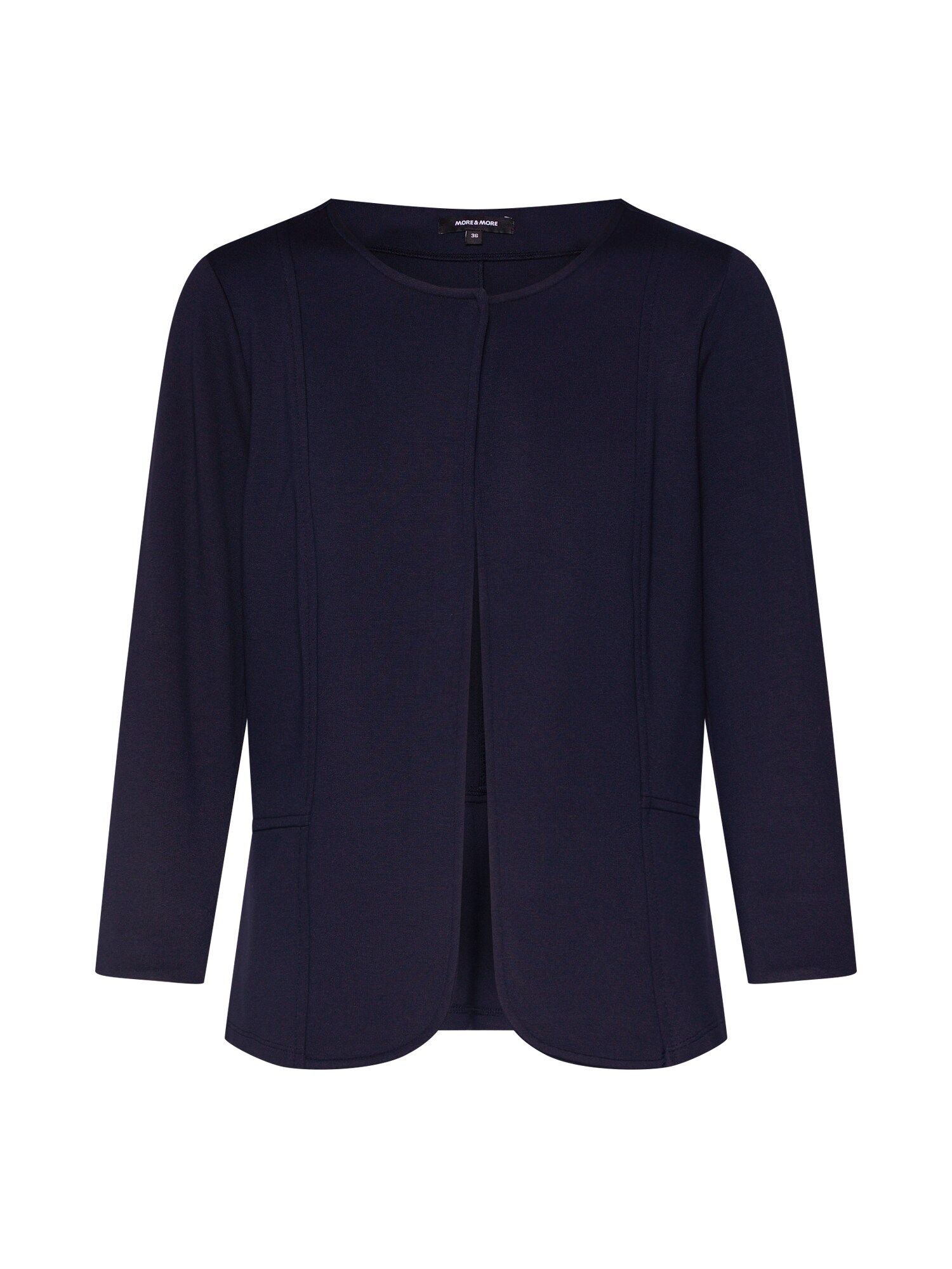 More Dames Gebreid Vest Short Interlock Jacket Active Marine more more kopen in de aanbieding