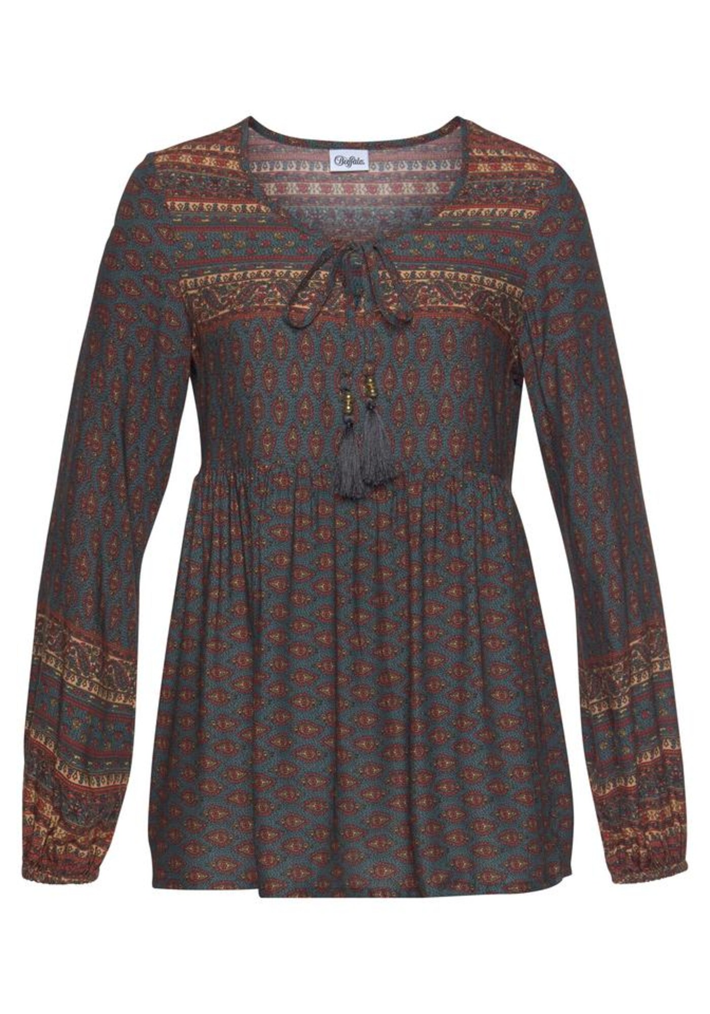 BUFFALO Tunika  indigo / hnedá / zelená