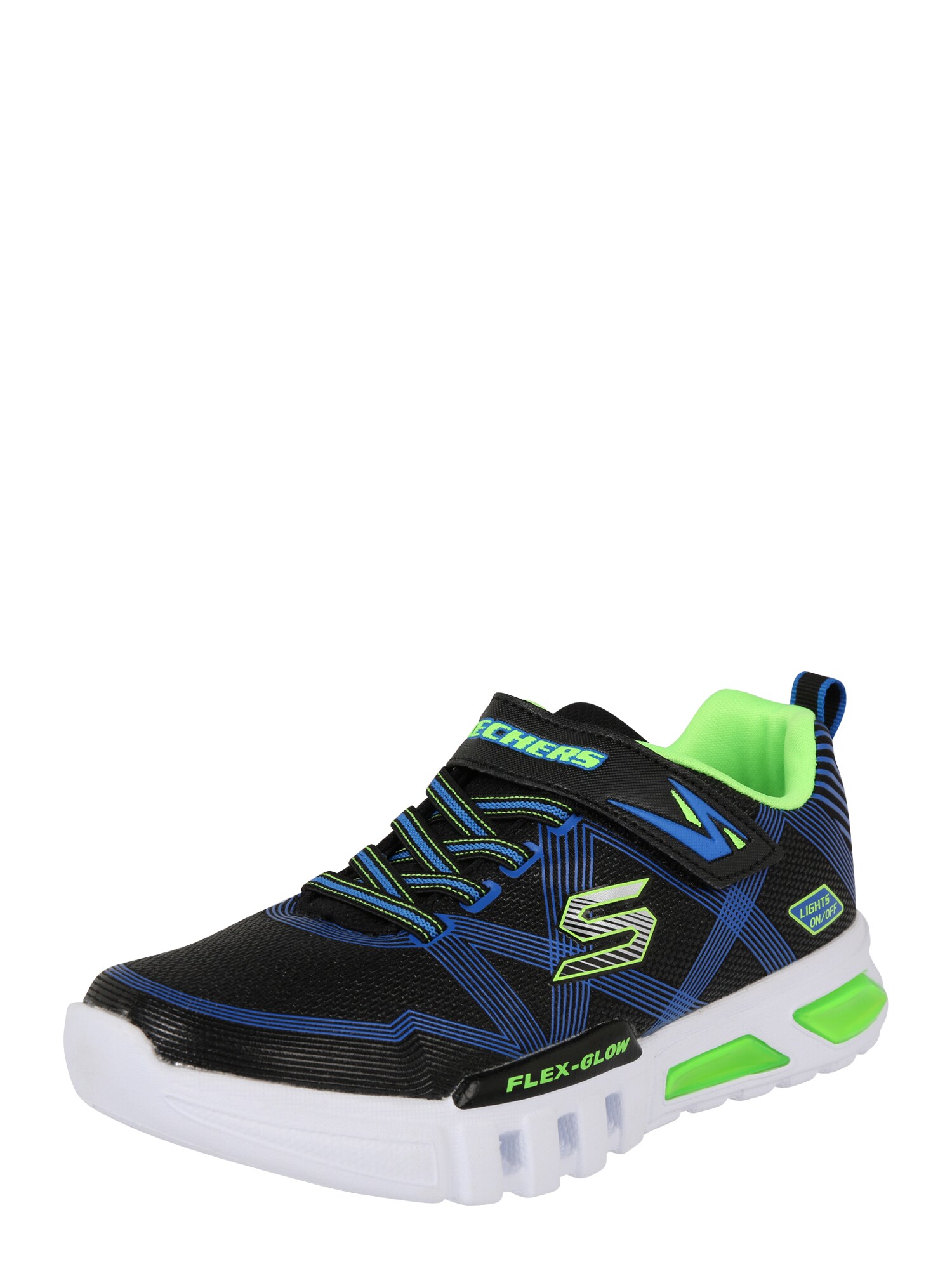 SKECHERS Sportbačiai 'Flex-Glow'  juoda / sodri mėlyna („karališka“) / kivių spalva
