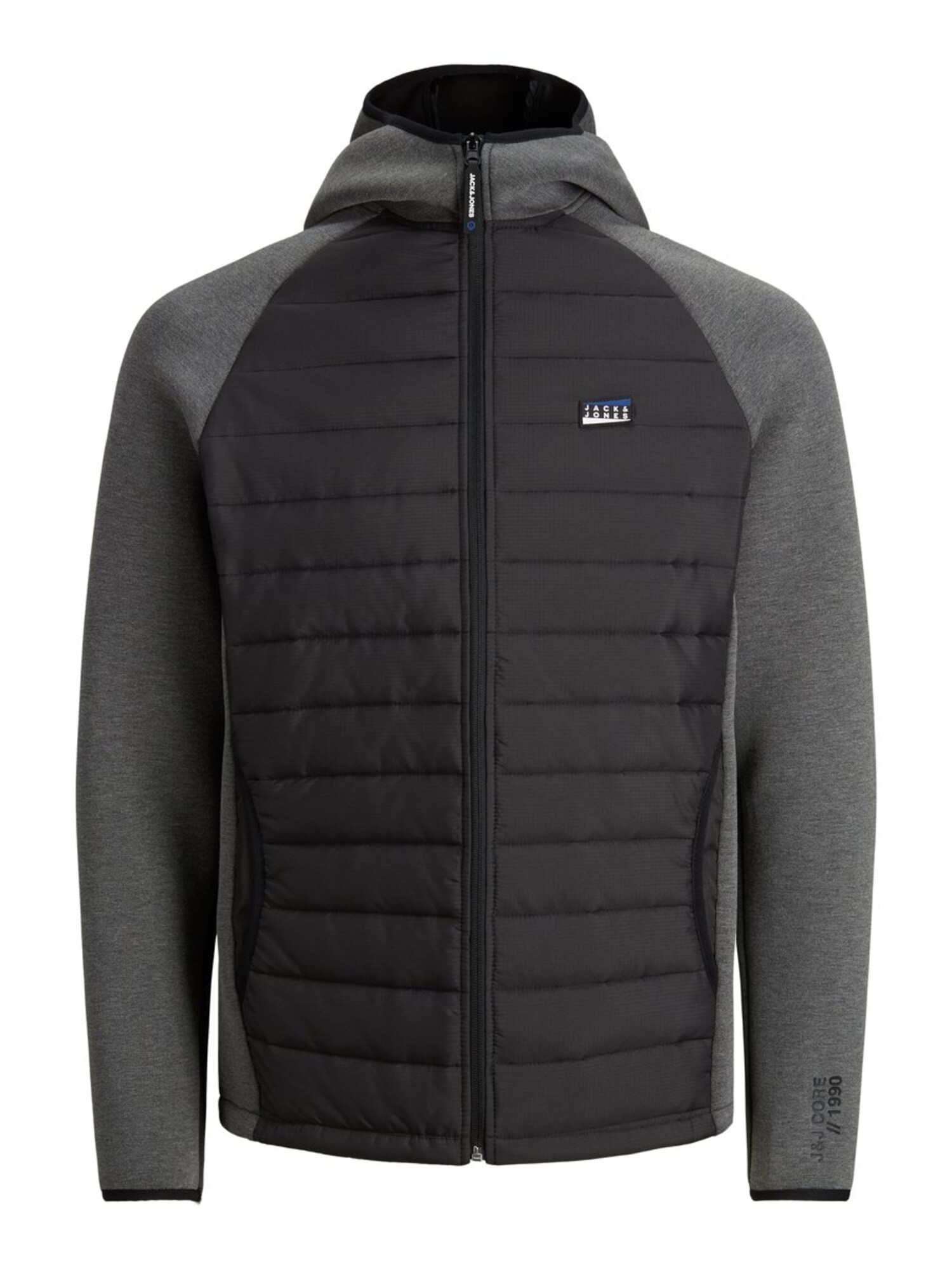 JACK & JONES Demisezoninė striukė  juoda / pilka