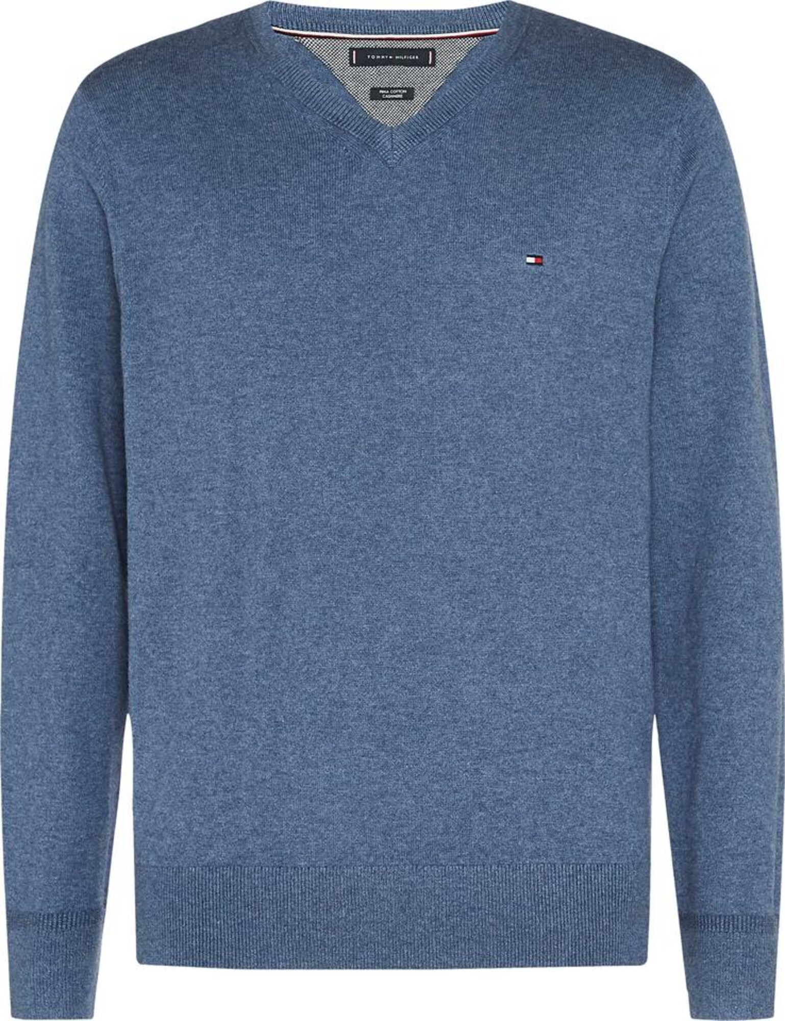 TOMMY HILFIGER Megztinis 'Pima'  mėlyna dūmų spalva