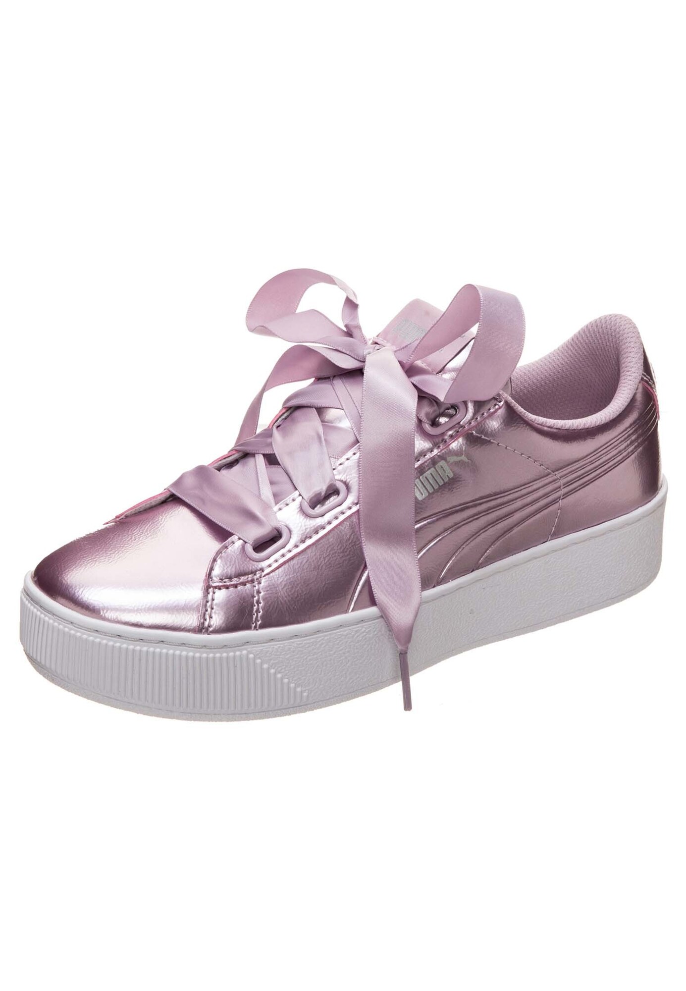 Puma Dames Sneakers Laag Vikky Platform Ribbon Patent Lila puma kopen in de aanbieding
