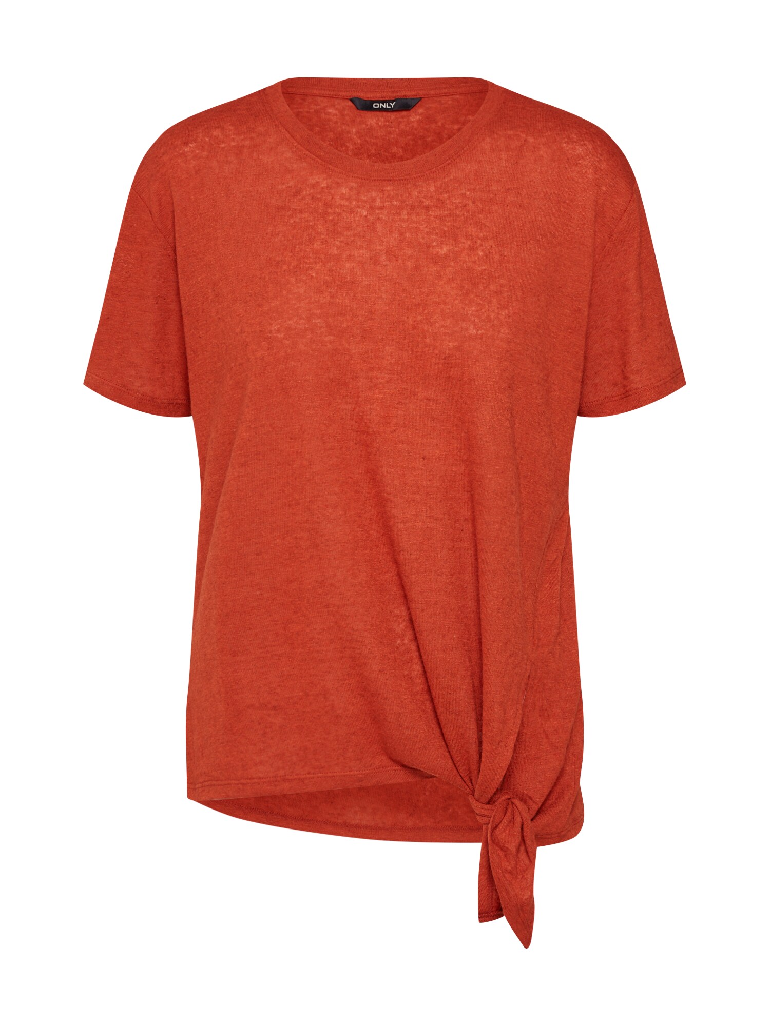 Only Dames Shirt Lin Ss Knot Top Jrs Roestbruin only kopen in de aanbieding