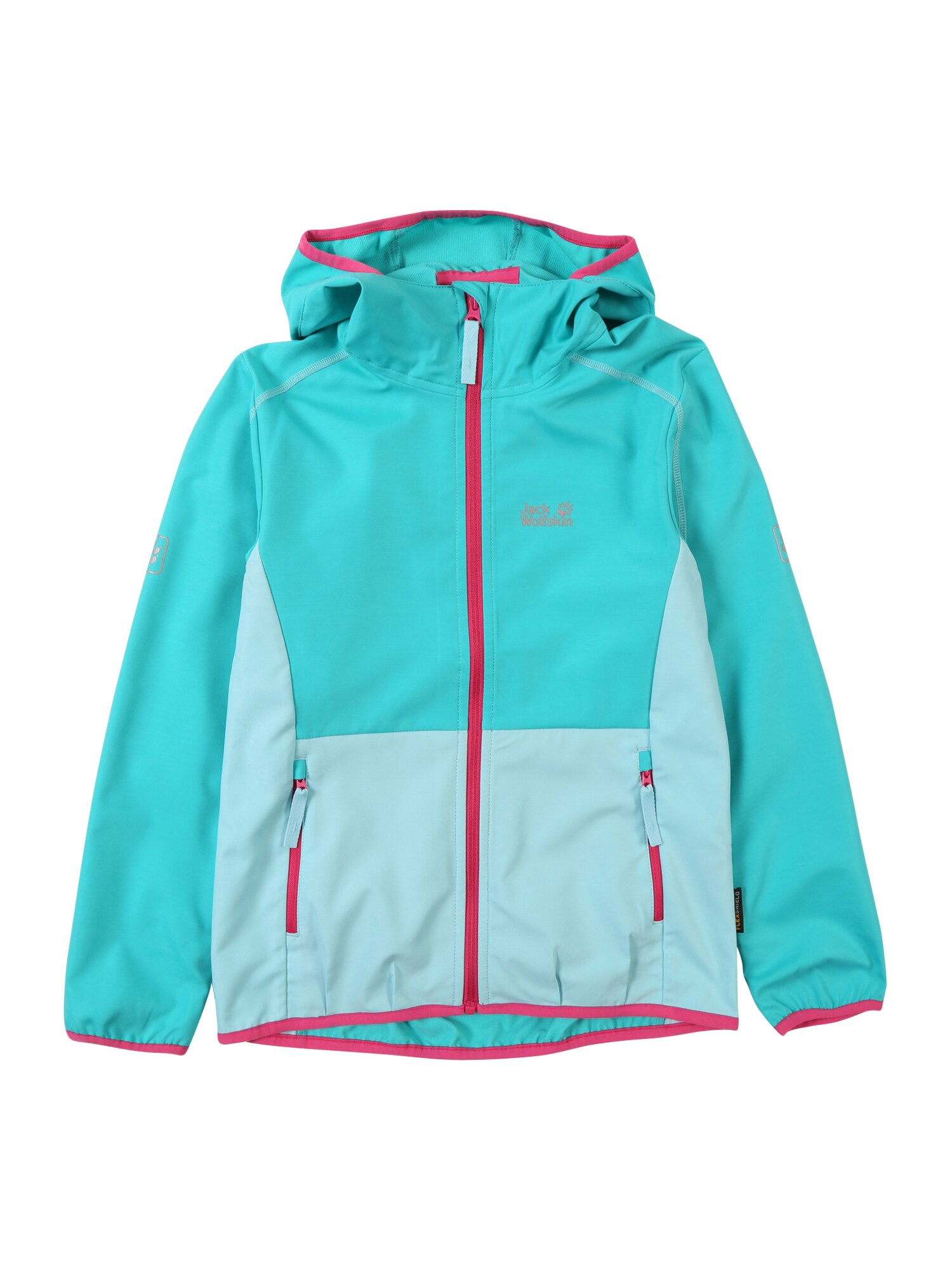 Jack Wolfskin Meisjes Outdoorjas Turbulence Girls Turquoise Pink jack wolfskin kopen in de aanbieding
