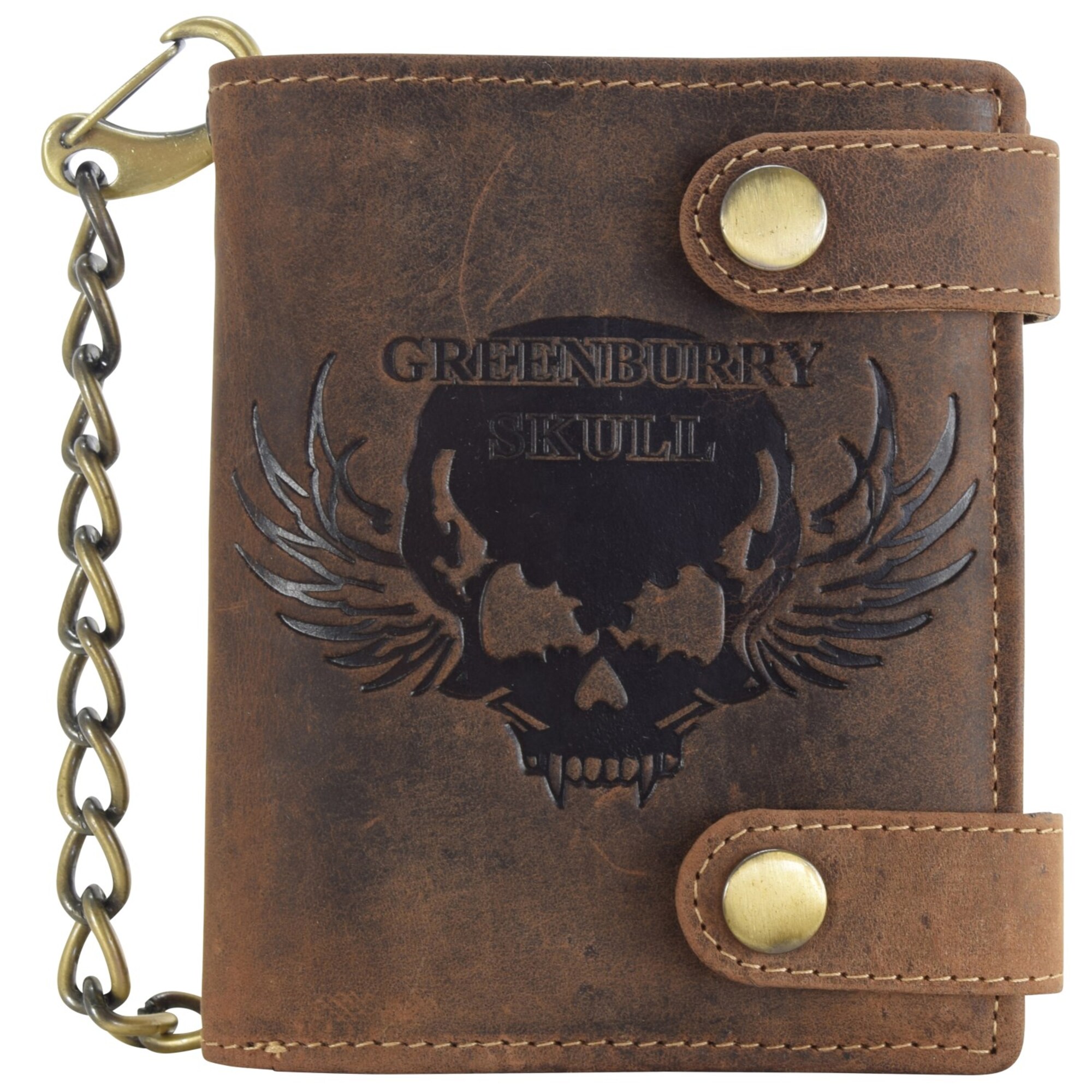 Greenburry Vintage Skull Geldbörse Leder 10 Cm