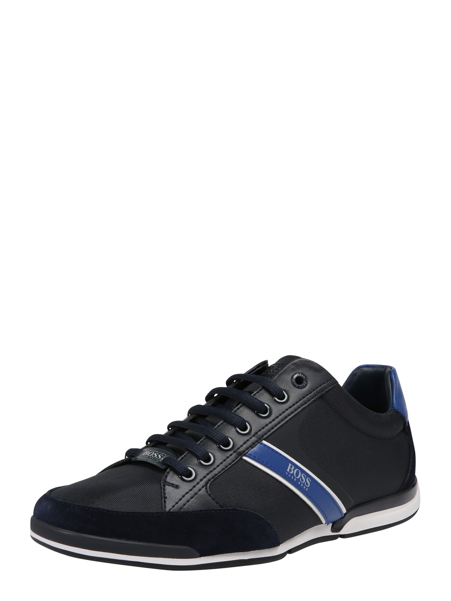 Boss Heren Sneakers Laag Saturn Blauw Zwart boss kopen in de aanbieding