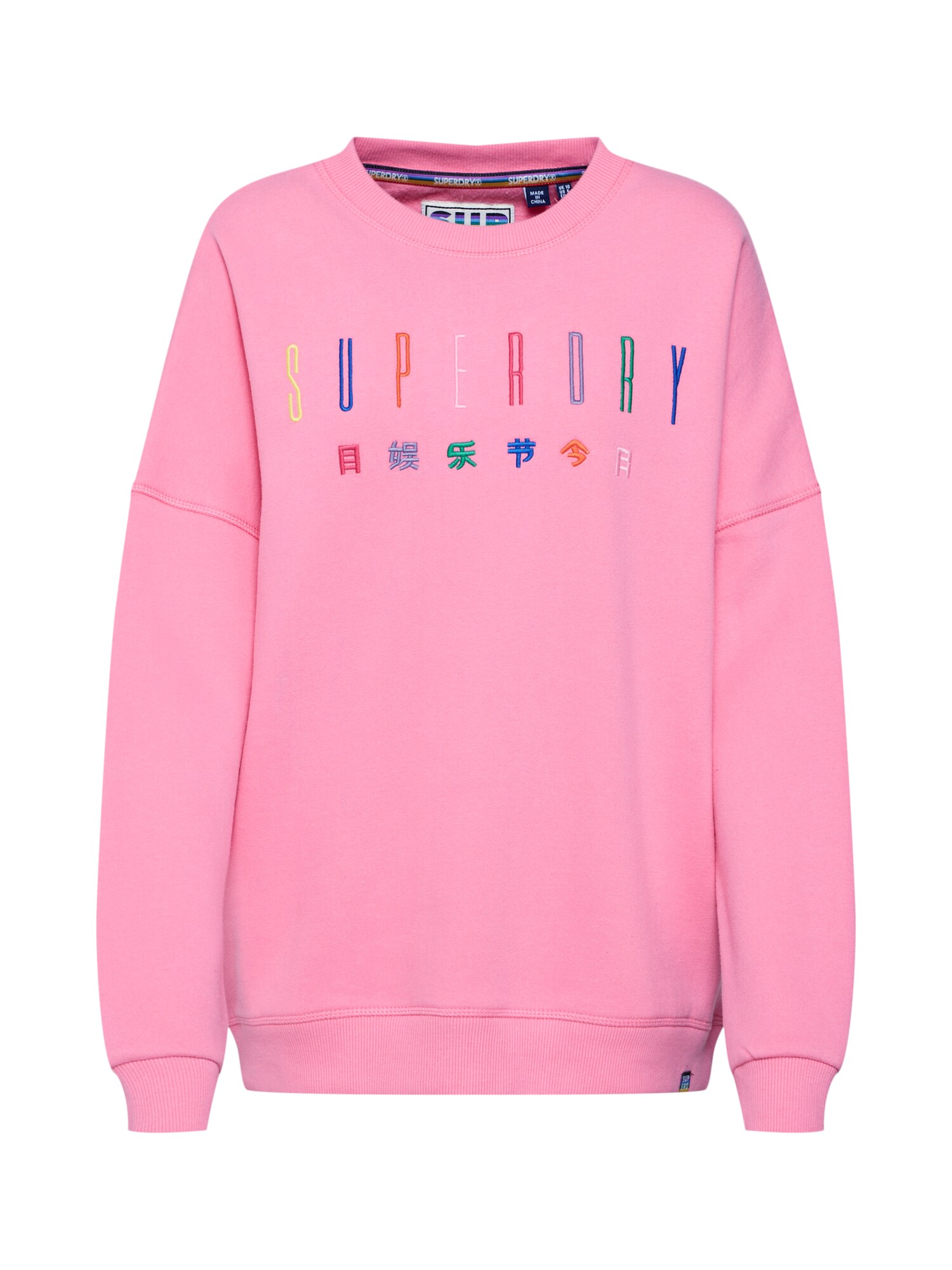 Superdry Dames Sweatshirt Carly Carnival Pink superdry kopen in de aanbieding