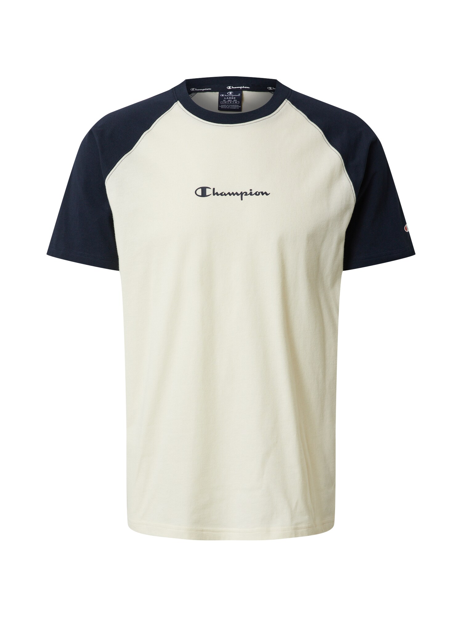 Champion Authentic Athletic Apparel Marškinėliai  balkšva / tamsiai mėlyna