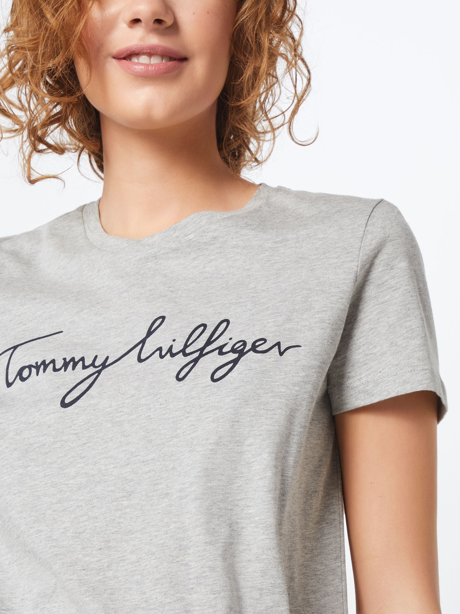 TOMMY HILFIGER Tričko 'Heritage' námornícka modrá / sivá melírovaná (obrázok 5)