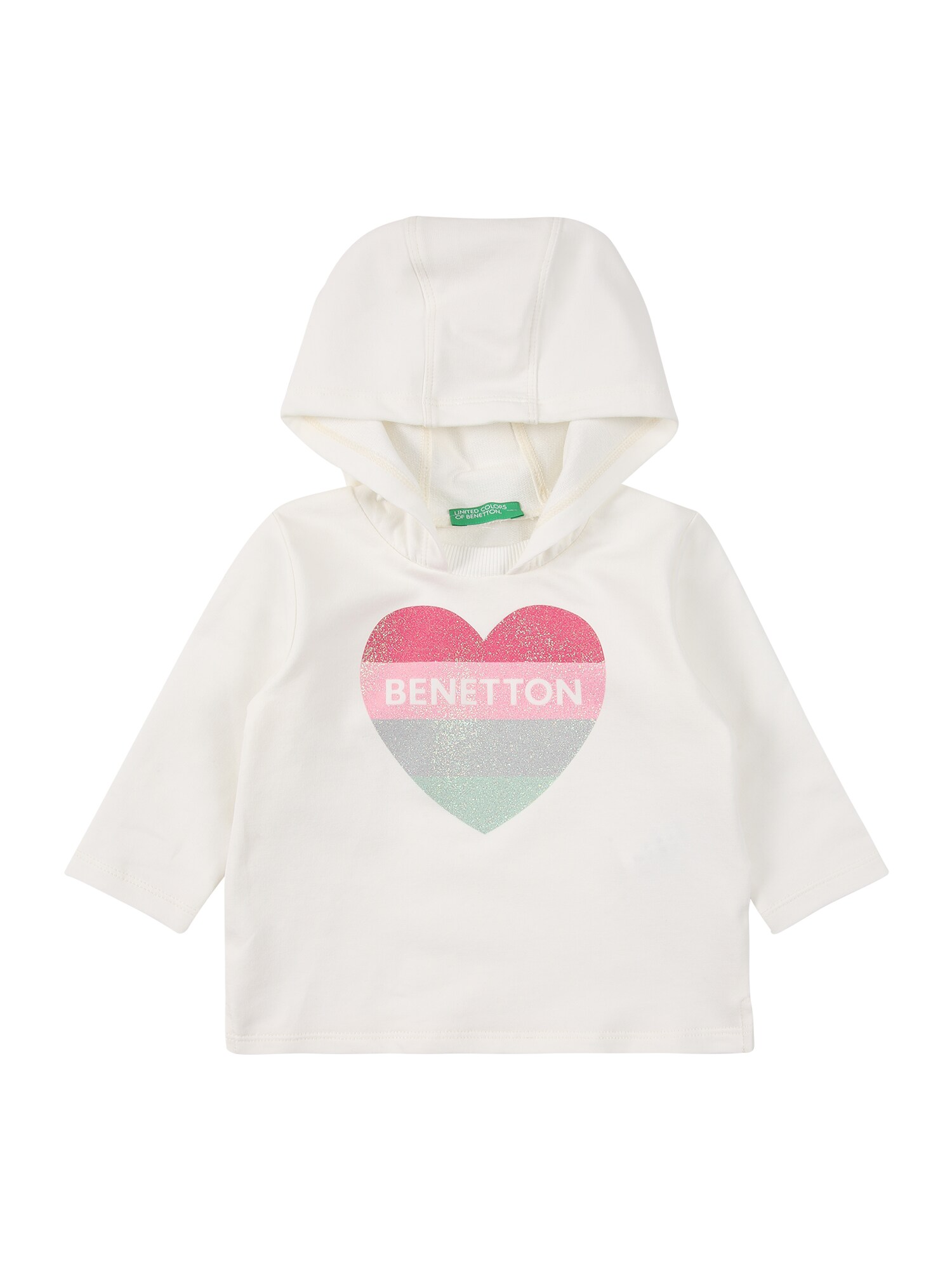 UNITED COLORS OF BENETTON Megztinis be užsegimo  balta / rožinė / mėtų spalva