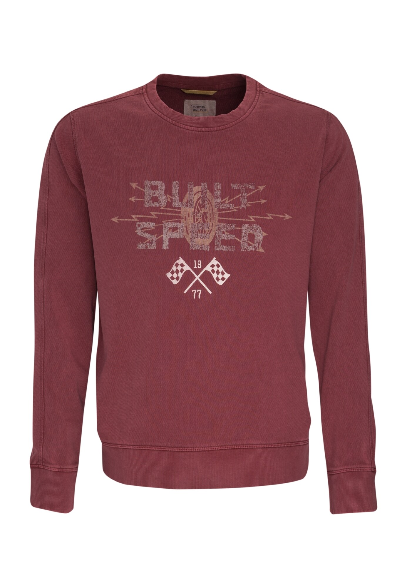 Camel Active Heren Sweatshirt Donkerrood Wit camel active kopen in de aanbieding