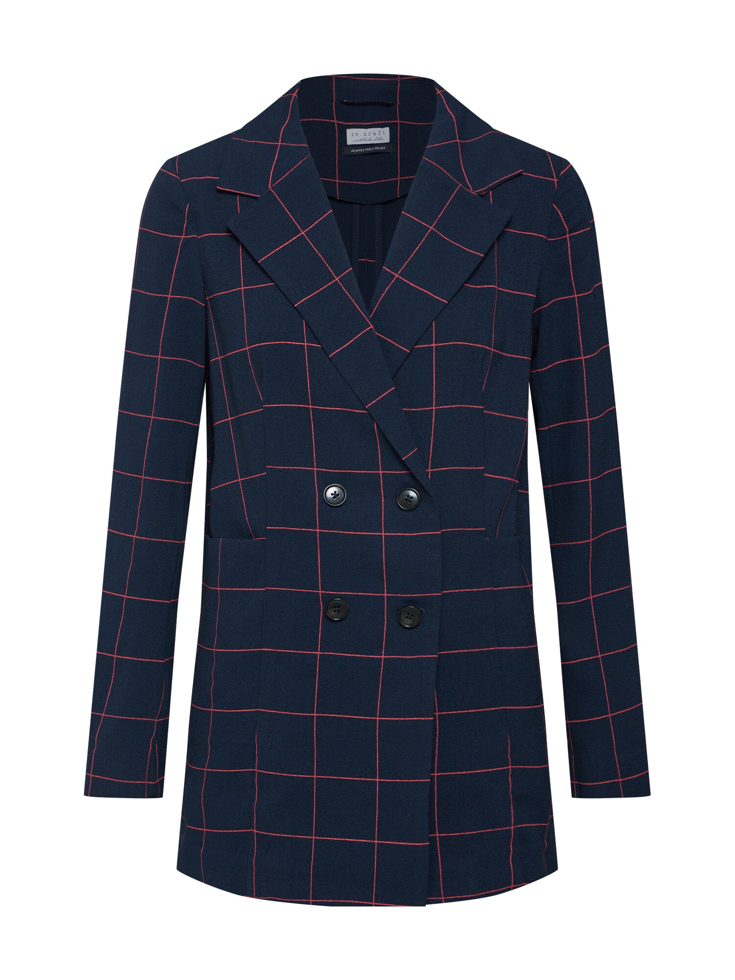 Redraft Dames Blazers Checked Blazer Navy redraft kopen in de aanbieding