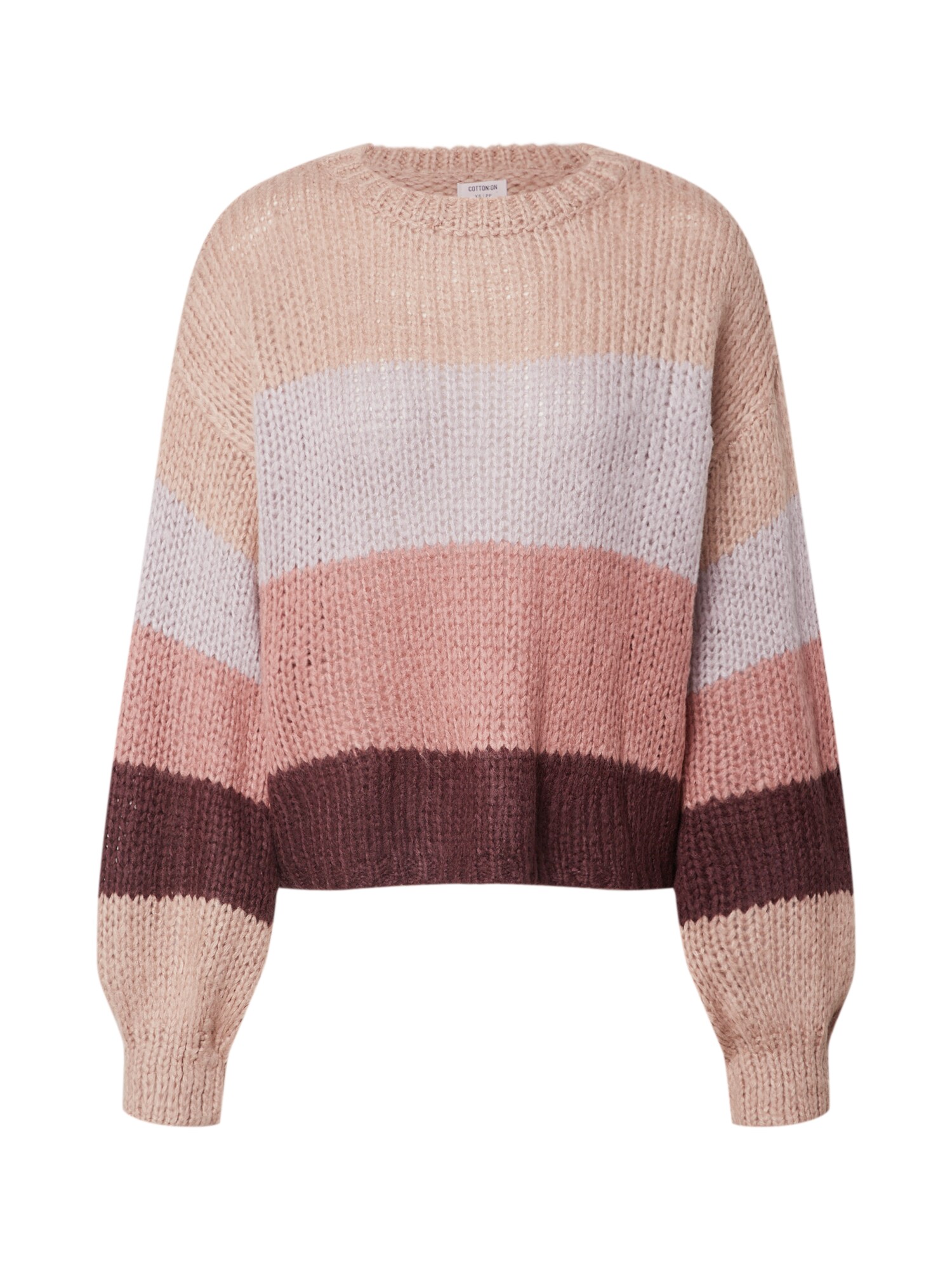 Cotton On Megztinis  ryškiai rožinė spalva / balta / vyno raudona spalva / smėlio