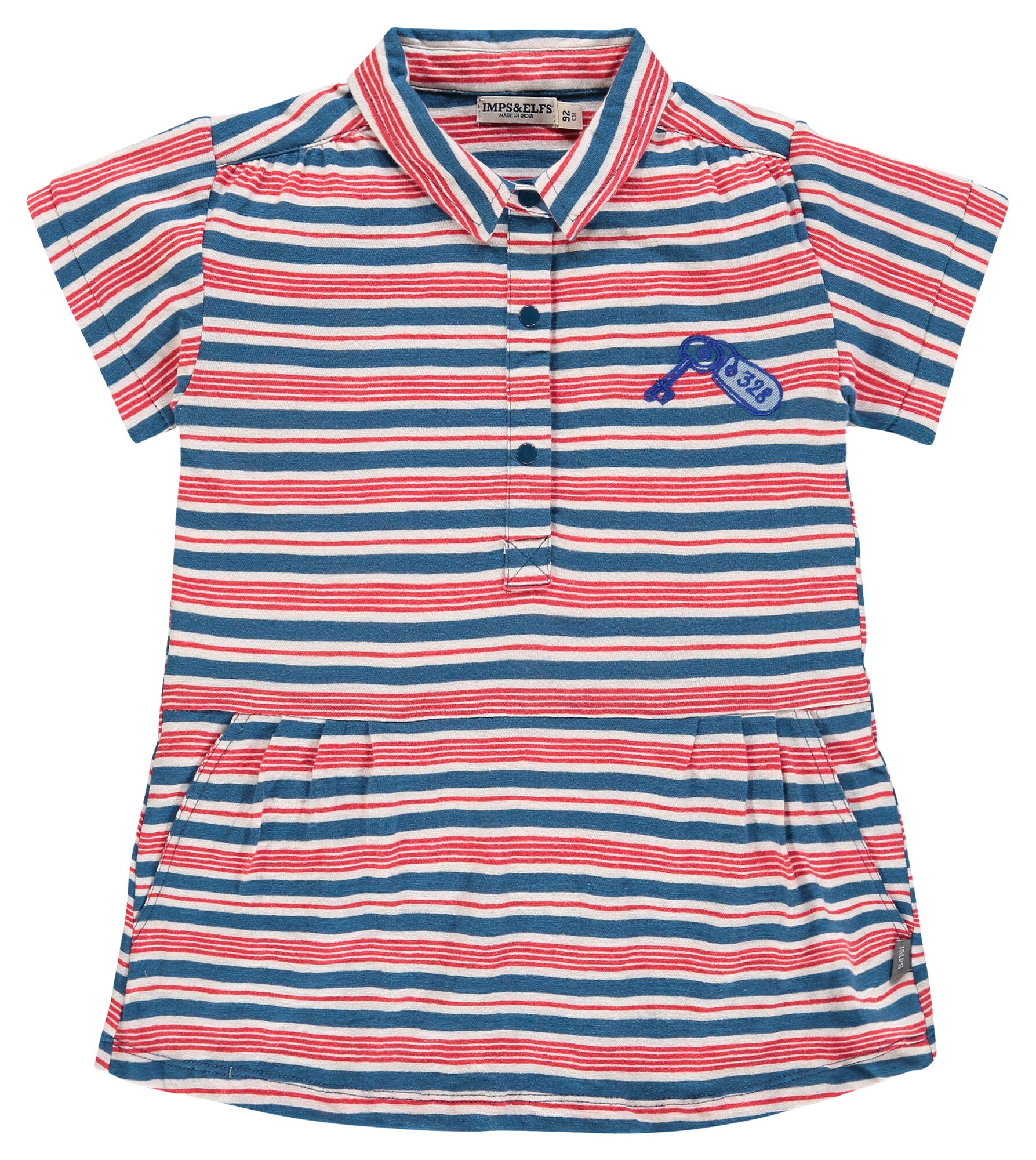 Impselfs Meisjes Jurk Fremont Blauw Rood Wit impselfs kopen in de aanbieding