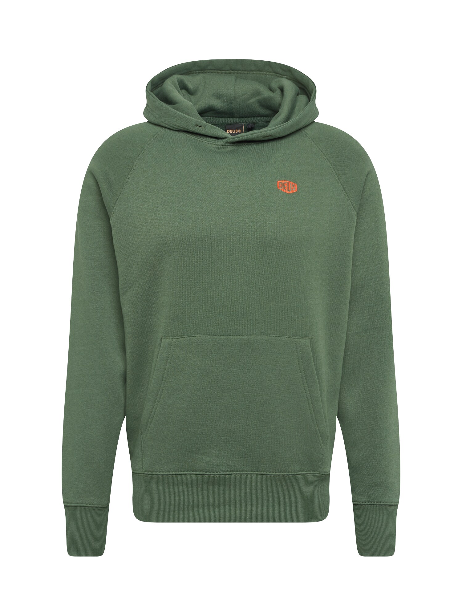 Deus Ex Machina Heren Sweatshirt Mike Shield Hoodie Donkergroen Sinaasappel deus ex machina kopen in de aanbieding