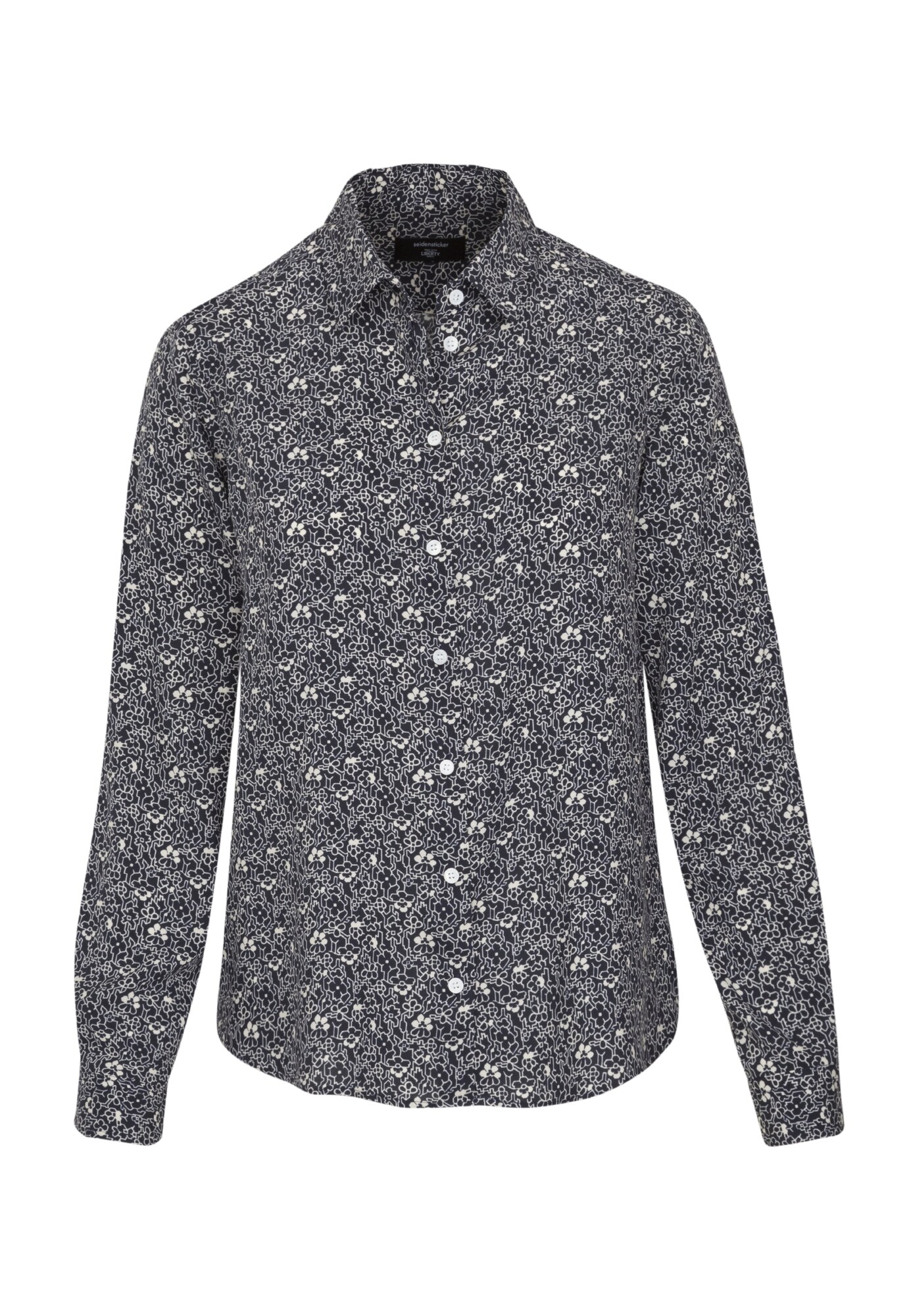 Seidensticker Dames Blouse Schwarze Rose Nachtblauw Wit seidensticker kopen in de aanbieding