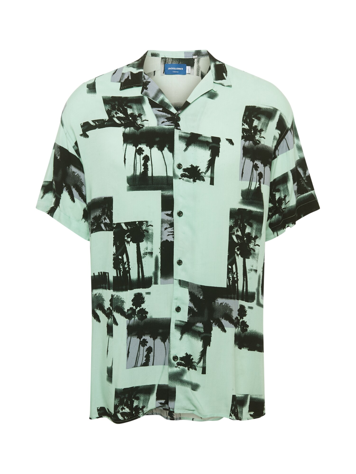 JACK & JONES Dalykiniai marškiniai 'JORTIDE RESORT'  mėtų spalva / tamsiai žalia