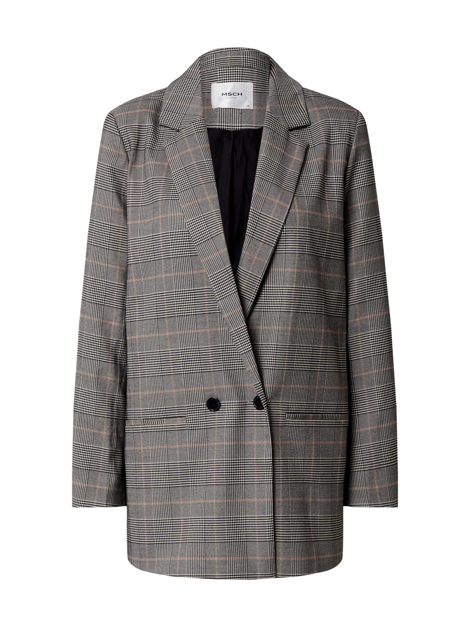 MOSS COPENHAGEN Blazer švarkas 'Vilna'  margai pilka / šviesiai pilka / balta / juoda / pastelinė oranžinė