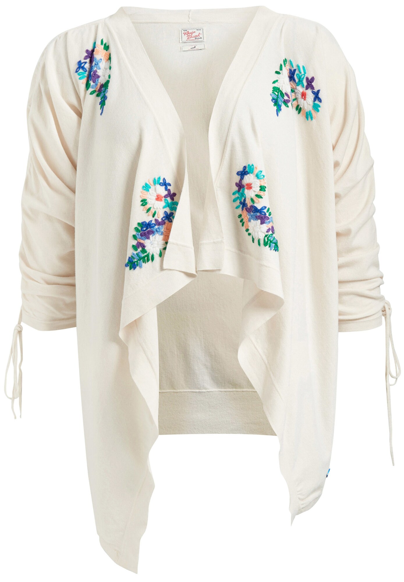 Khujo Dames Gebreid Vest Agape Beige Lichtblauw Groen khujo kopen in de aanbieding