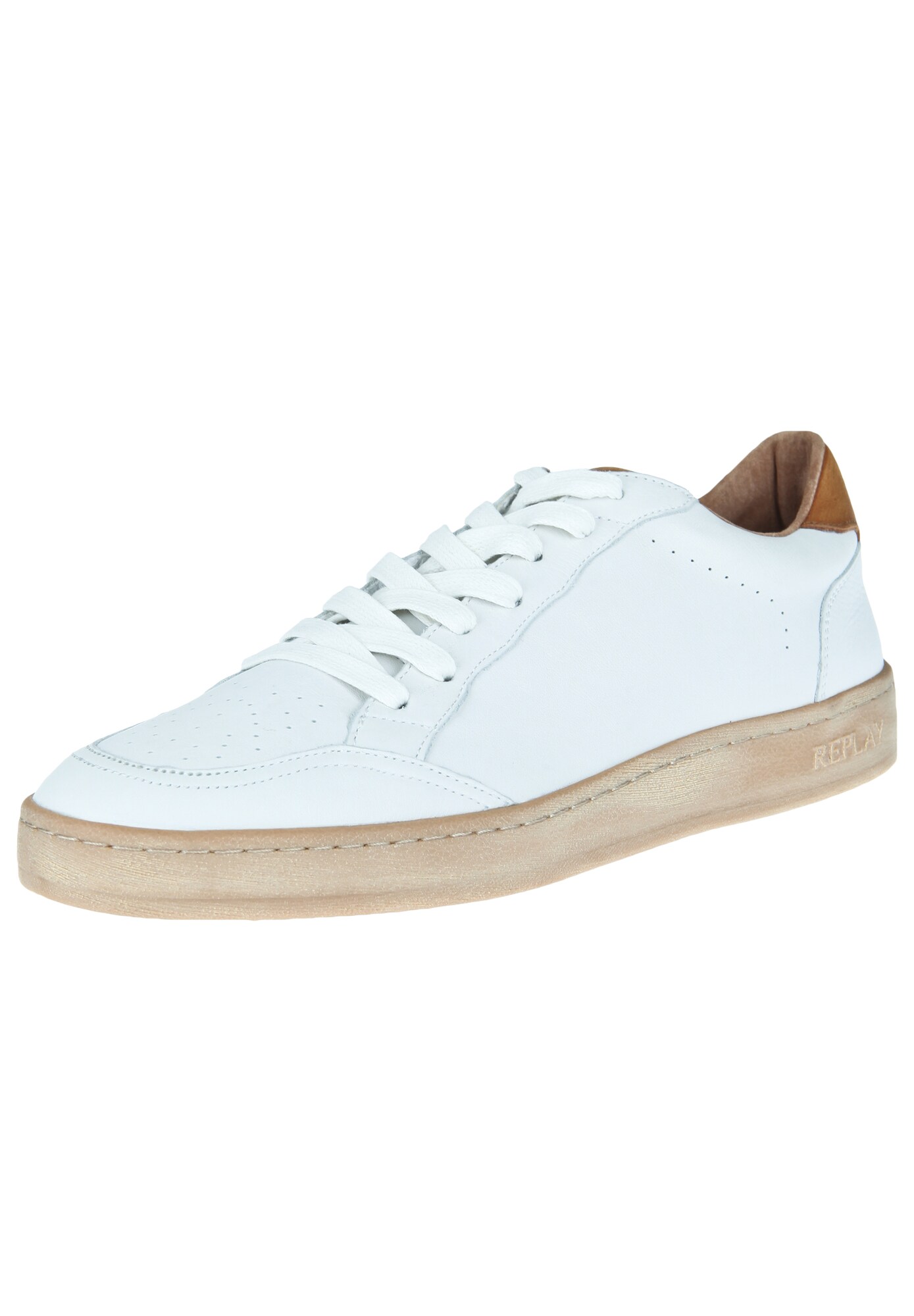 Replay Heren Sneakers Laag Froid Beige Wit replay kopen in de aanbieding