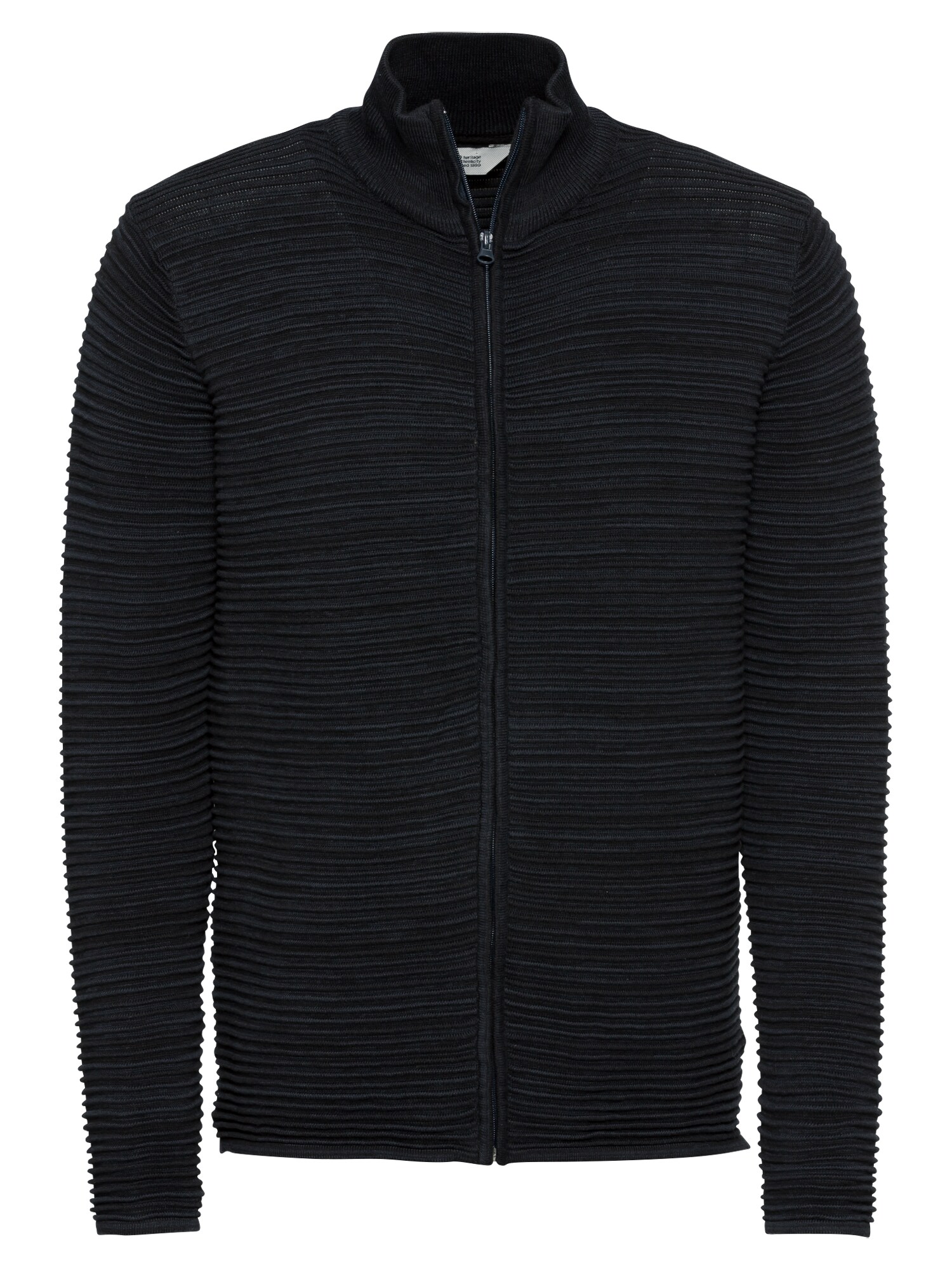 !Solid Megztinis 'Knit - Struan Zip'  tamsiai mėlyna