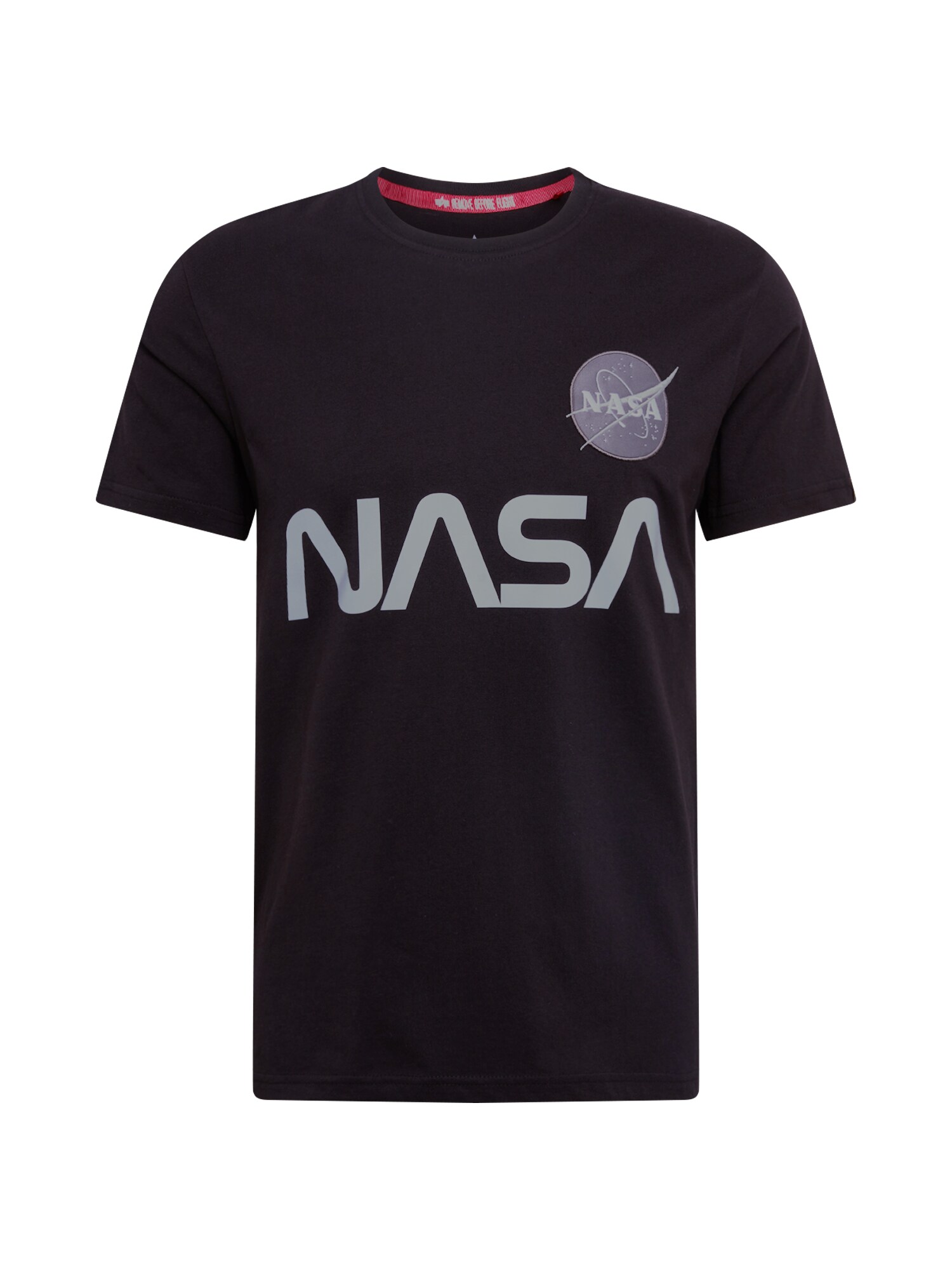 ALPHA INDUSTRIES Marškinėliai ' NASA Reflective '  juoda