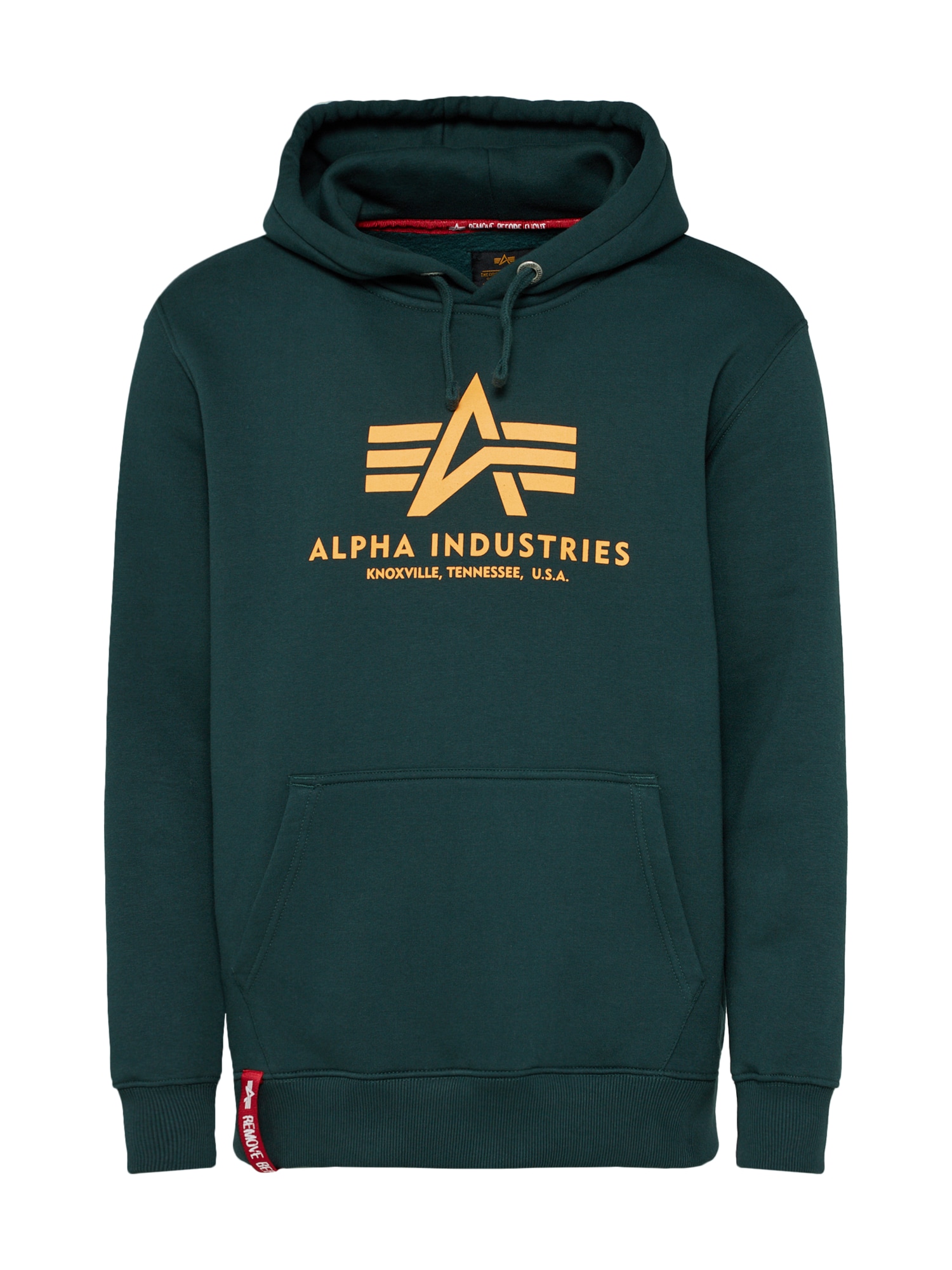 ALPHA INDUSTRIES Sveter  jedľová / svetlooranžová / červená / biela