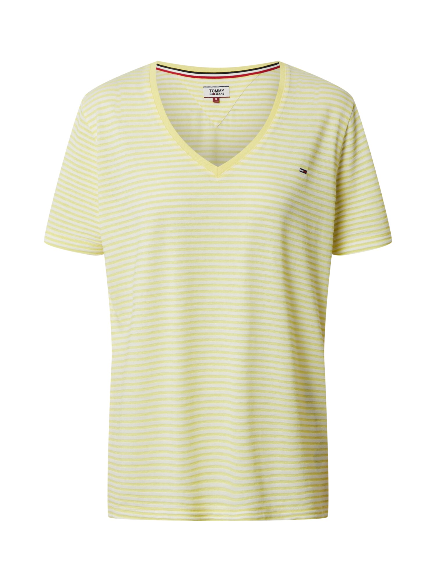 Tommy Jeans Marškinėliai  geltona / balta