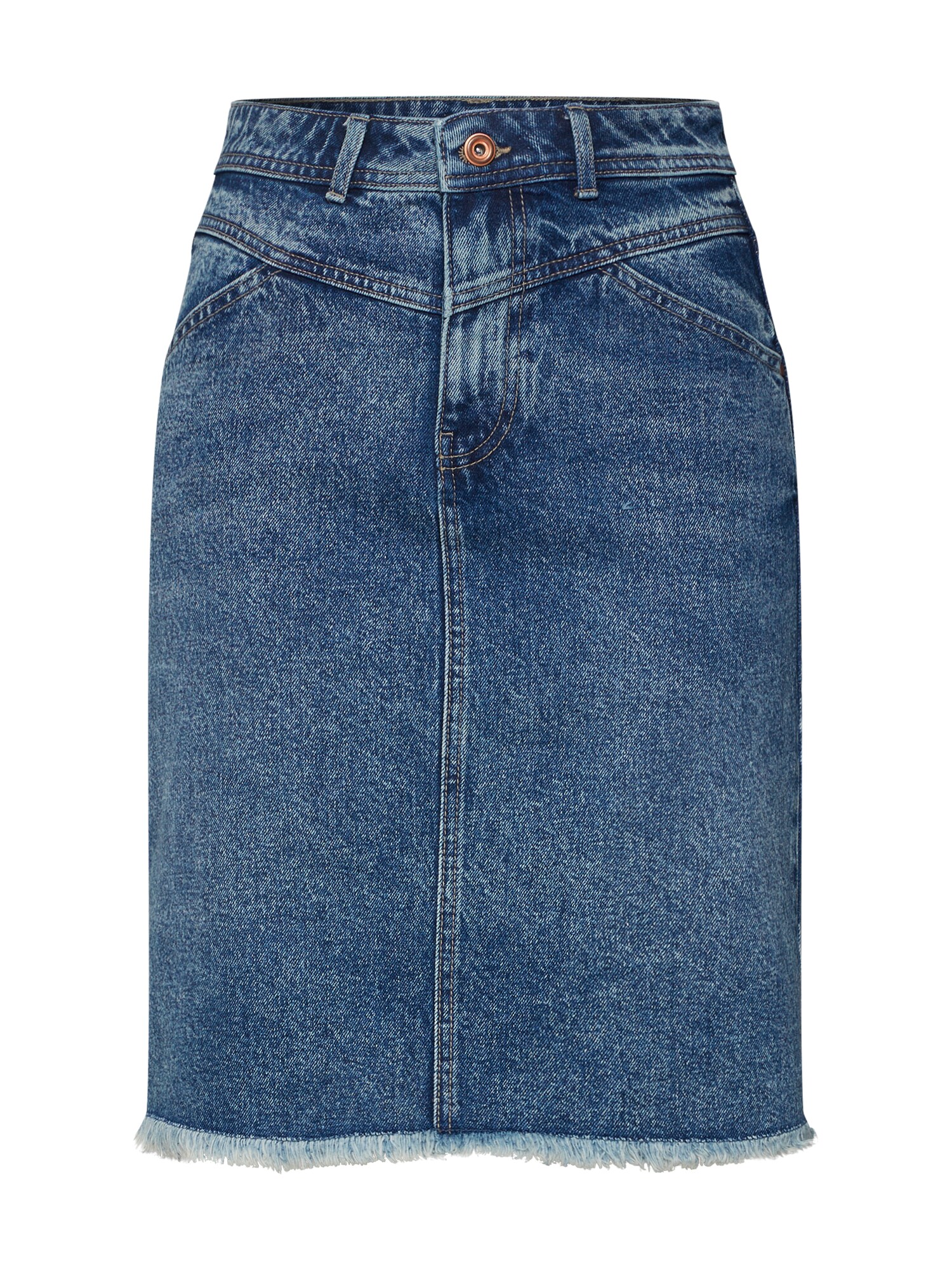 Pieces Dames Rok Cilla Blauw Denim pieces kopen in de aanbieding