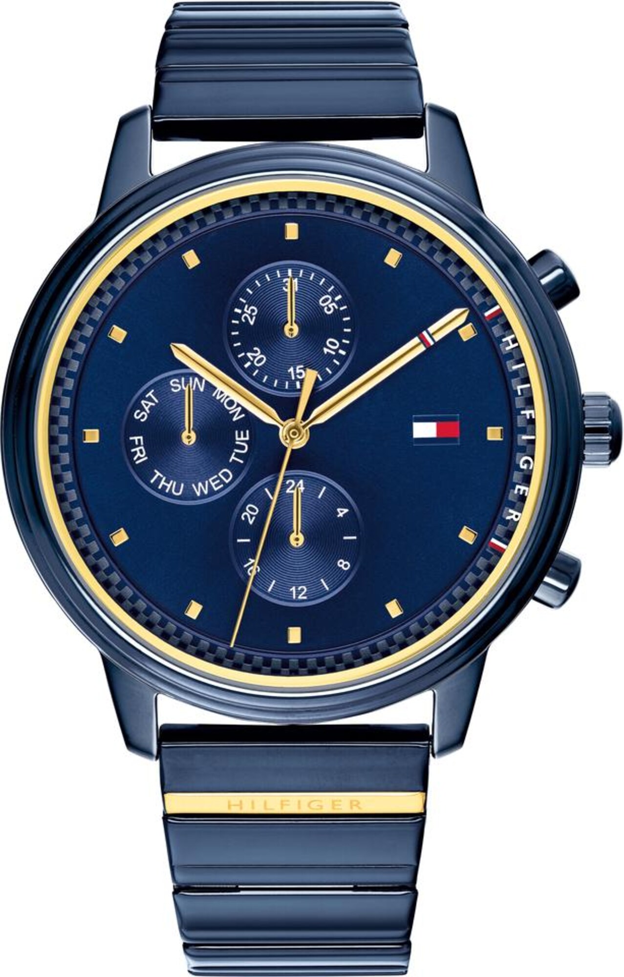 TOMMY HILFIGER Analoginis (įprastinio dizaino) laikrodis  mėlyna / auksas